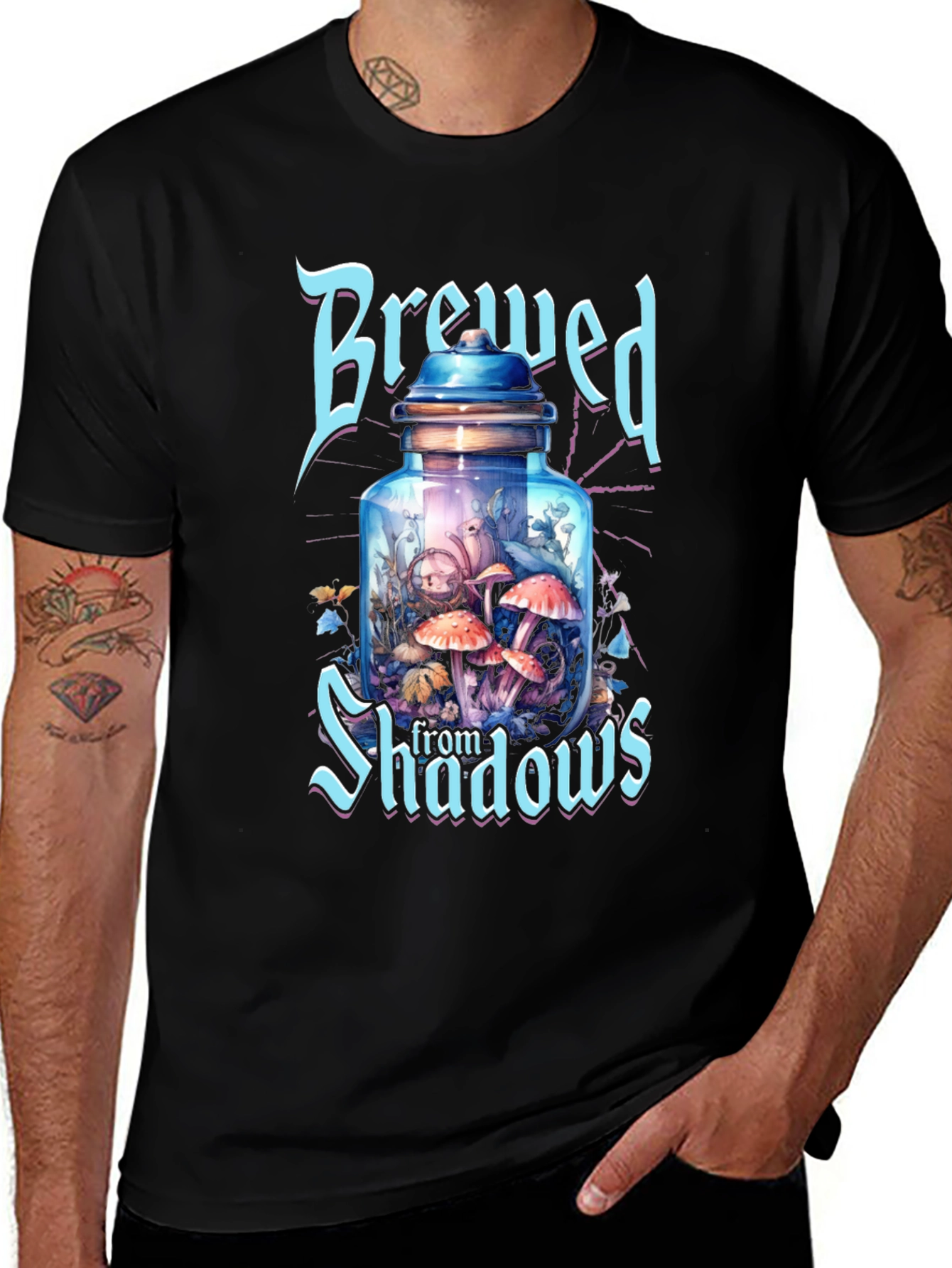 Variant 18 of Brewed From Shadows Graphic Tee - Spooky Season Shirt