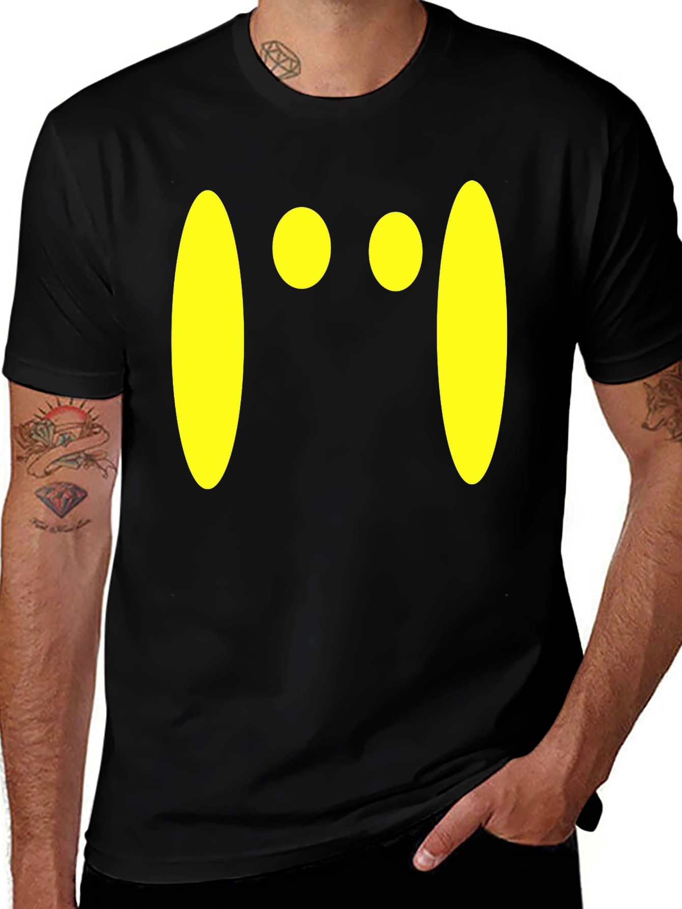 Variant 20 of Abstract Face Graphic Black Tee