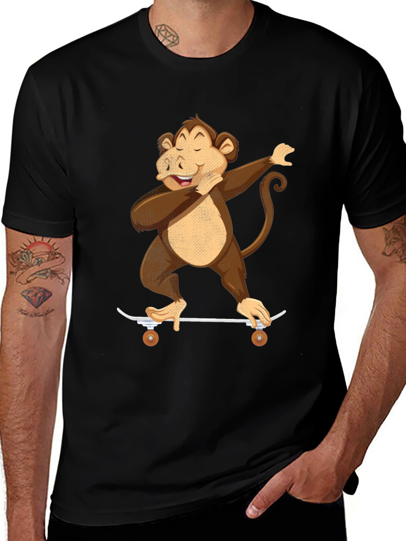 Variant 7 of Monkey Dab Skateboard T-Shirt