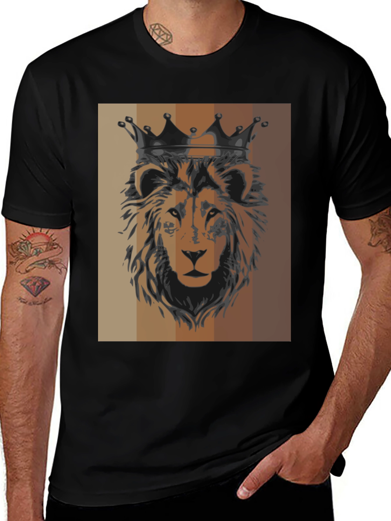 Variant 9 of King Lion Graphic Tee - Black Cotton T-Shirt