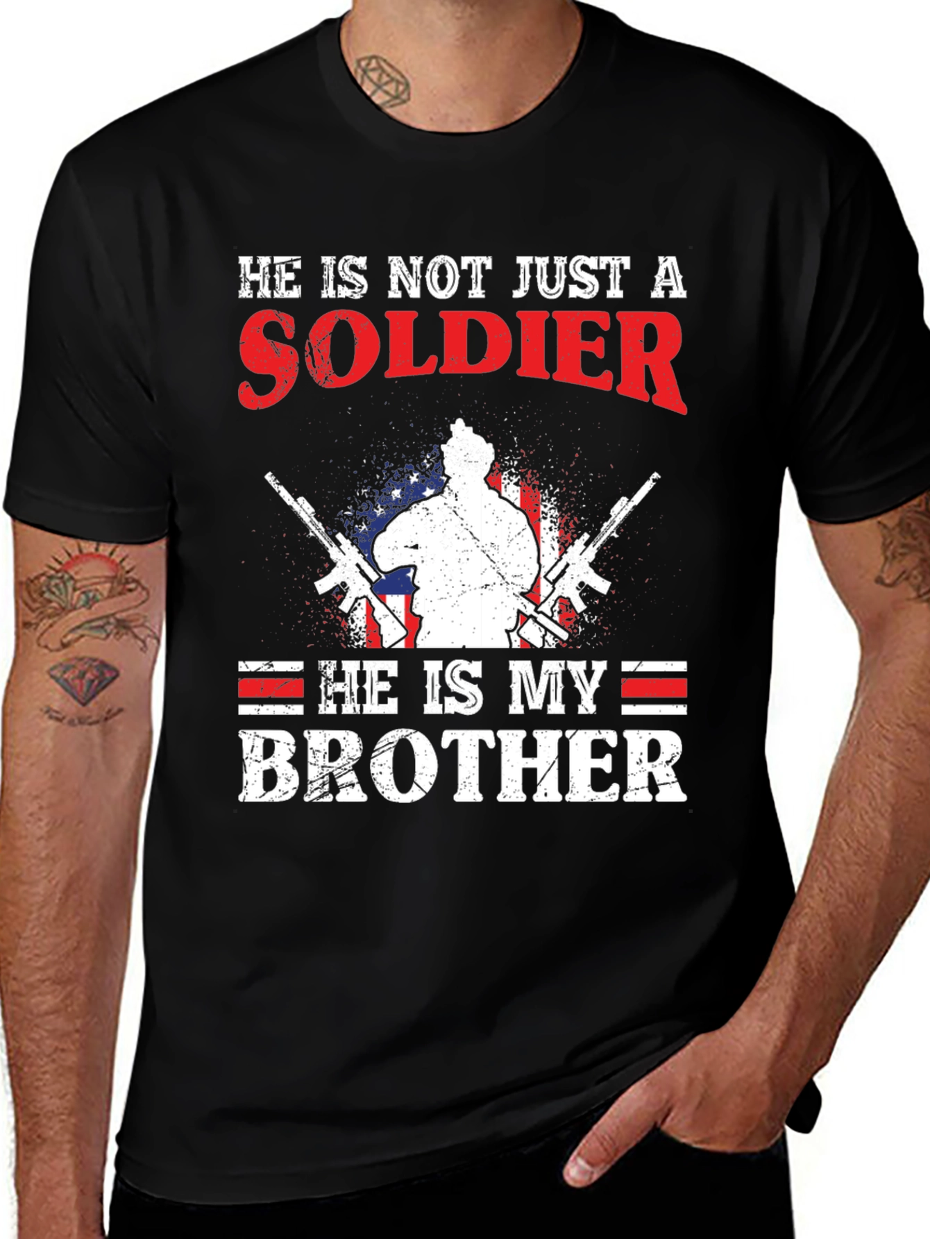 Variant 26 of Soldier Brother T-Shirt - Patriotic Design