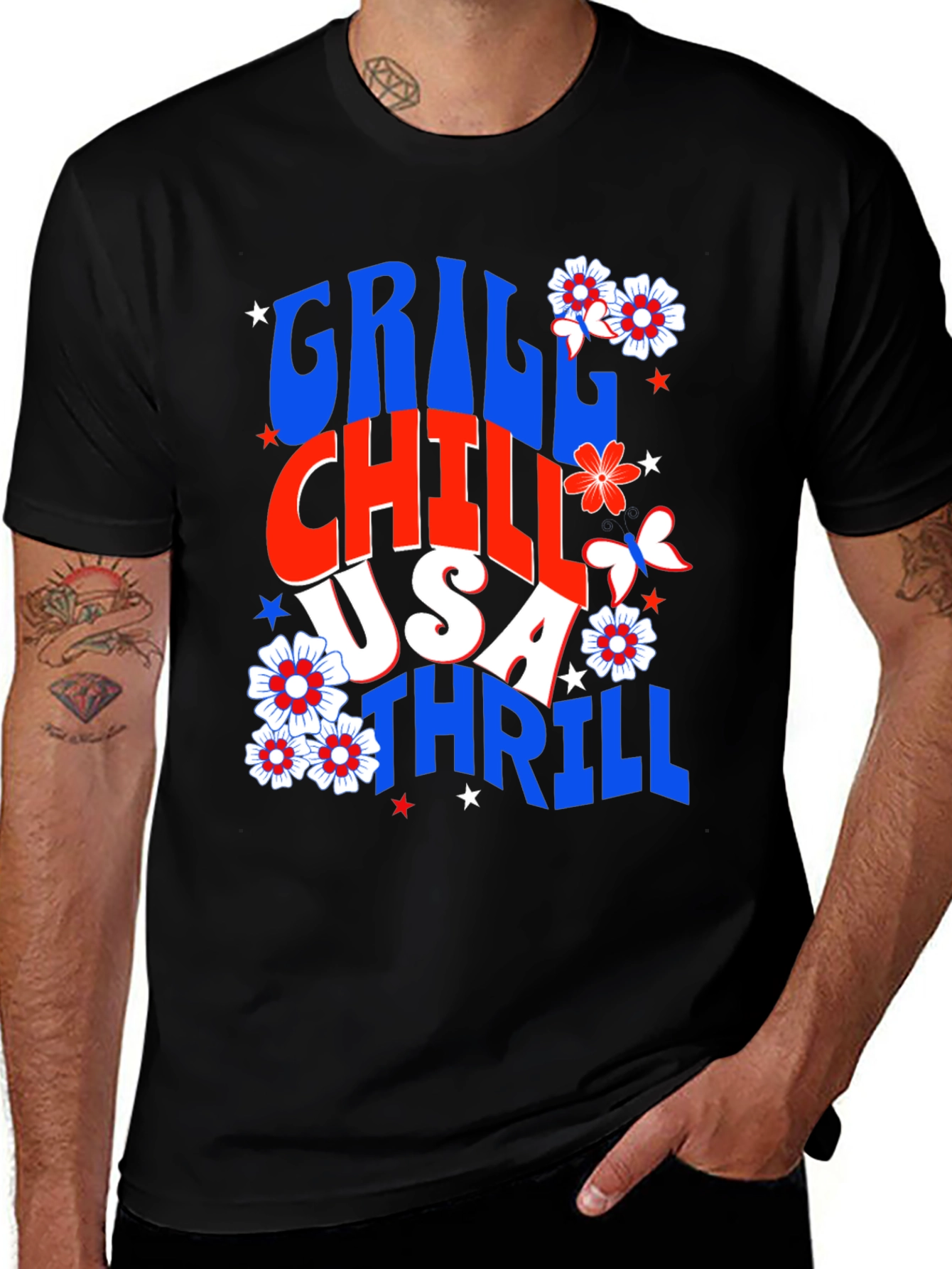 Variant 19 of Grill Chill USA Thrill Patriotic T-Shirt