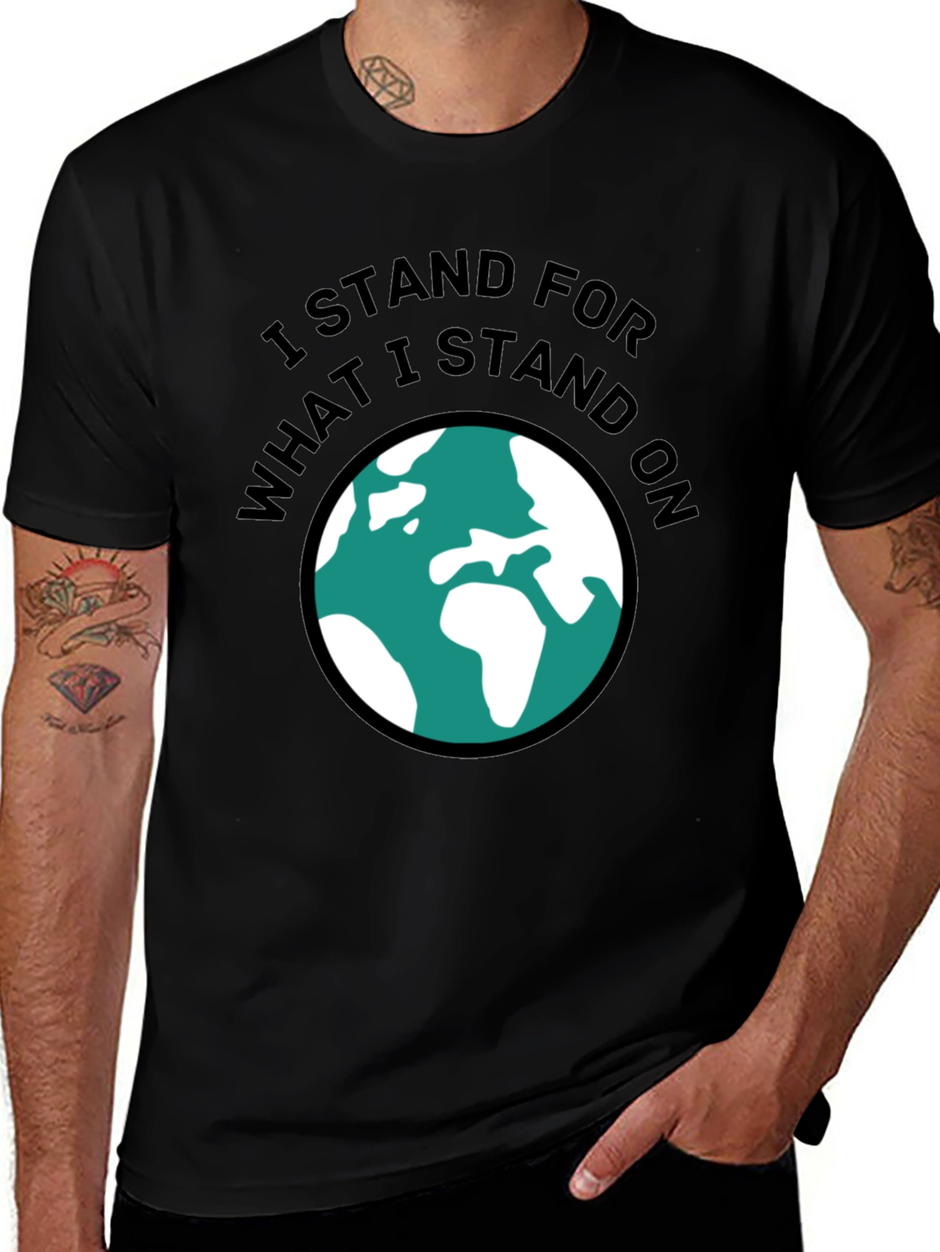 Variant 29 of I Stand For What I Stand On Earth Graphic Tee