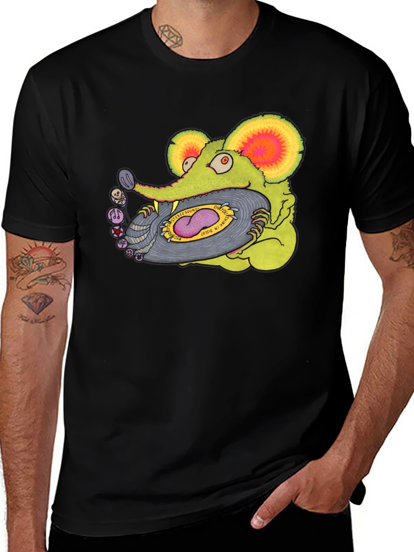 Variant 18 of Rat Fink Disco Black T-Shirt