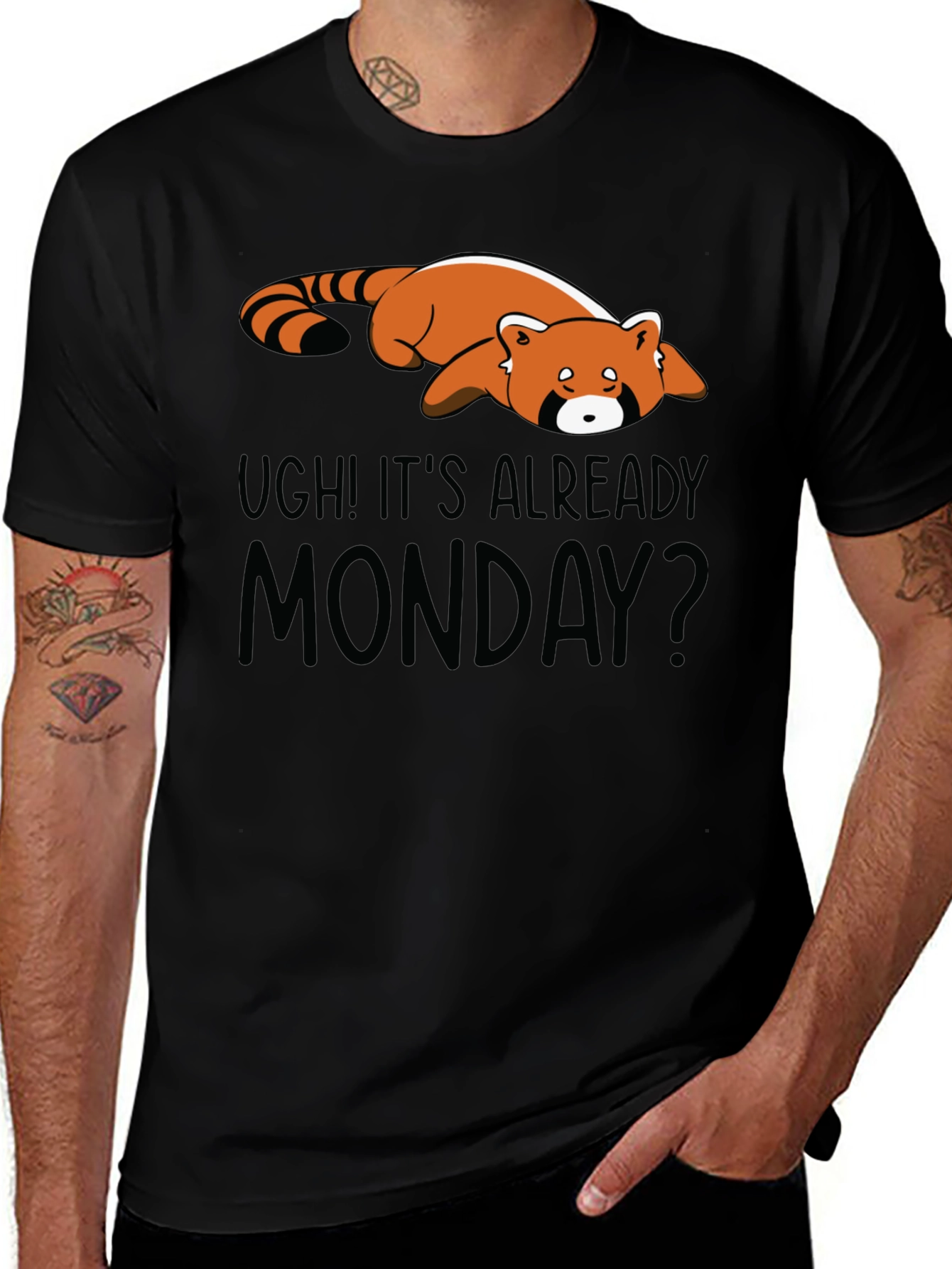 Variant 2 of Ugh! Already Monday? Red Panda T-Shirt