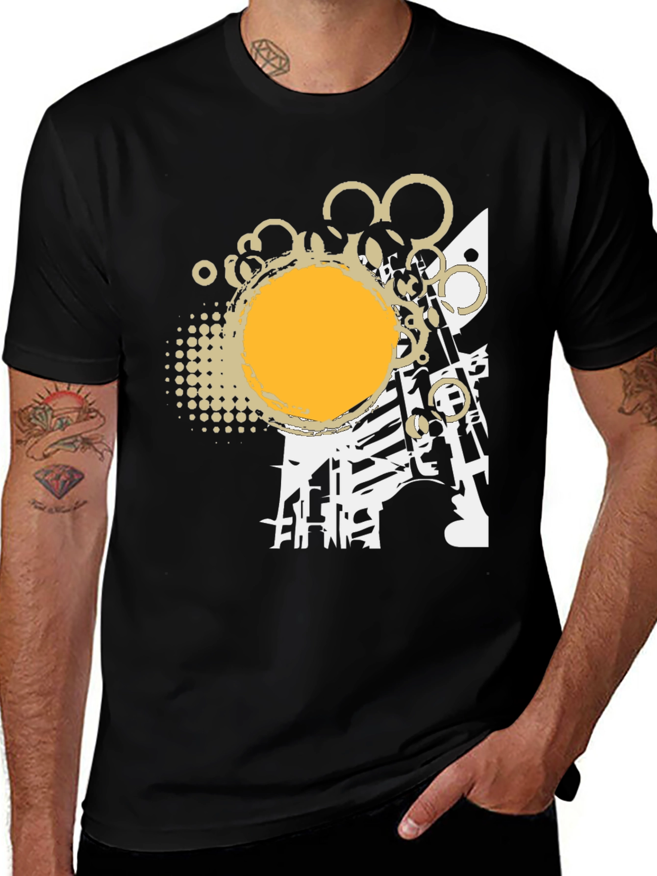 Variant 23 of Abstract Graphic Print Tee - Modern Design