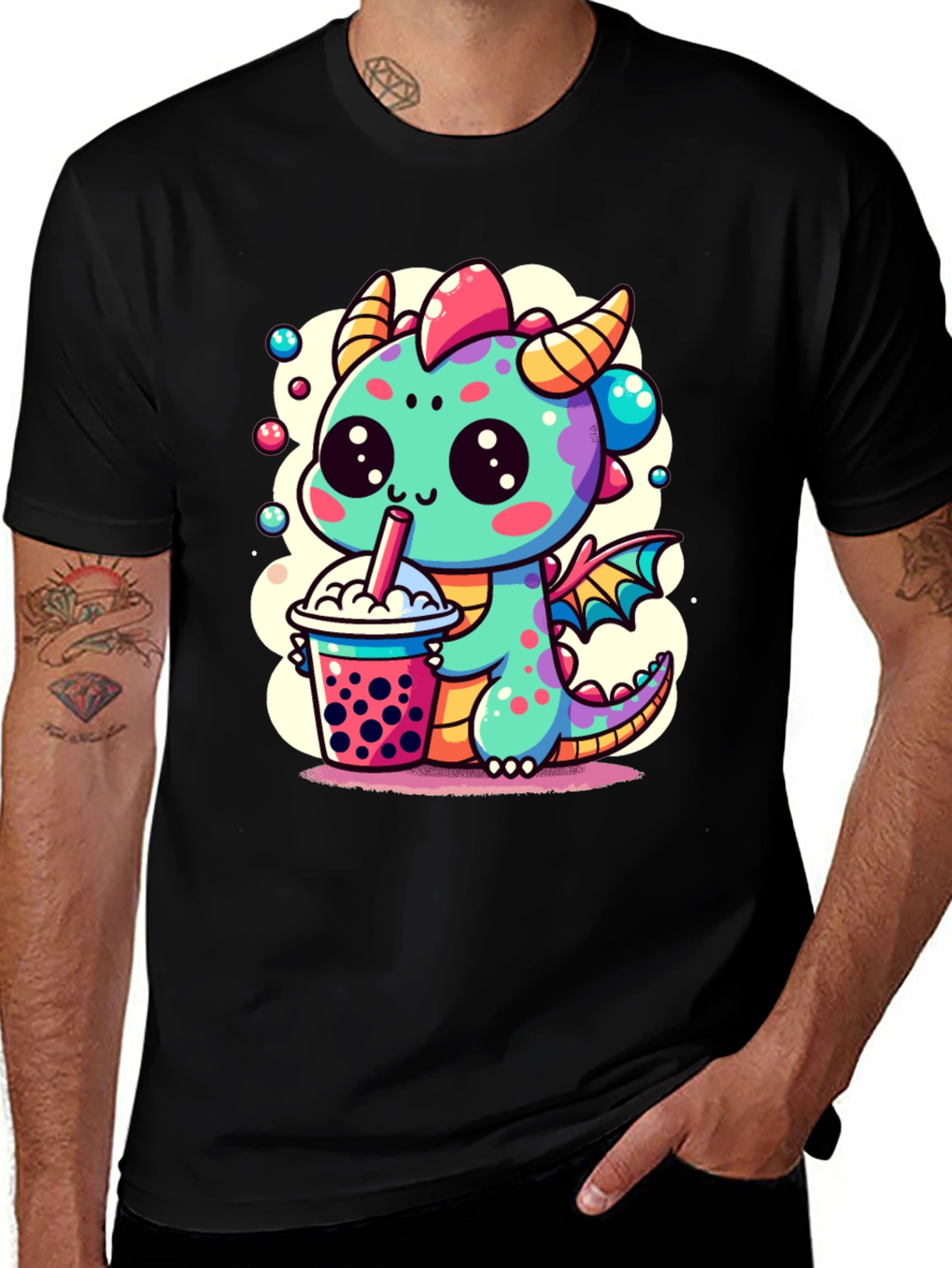 Variant 26 of Kawaii Dragon Boba T-Shirt