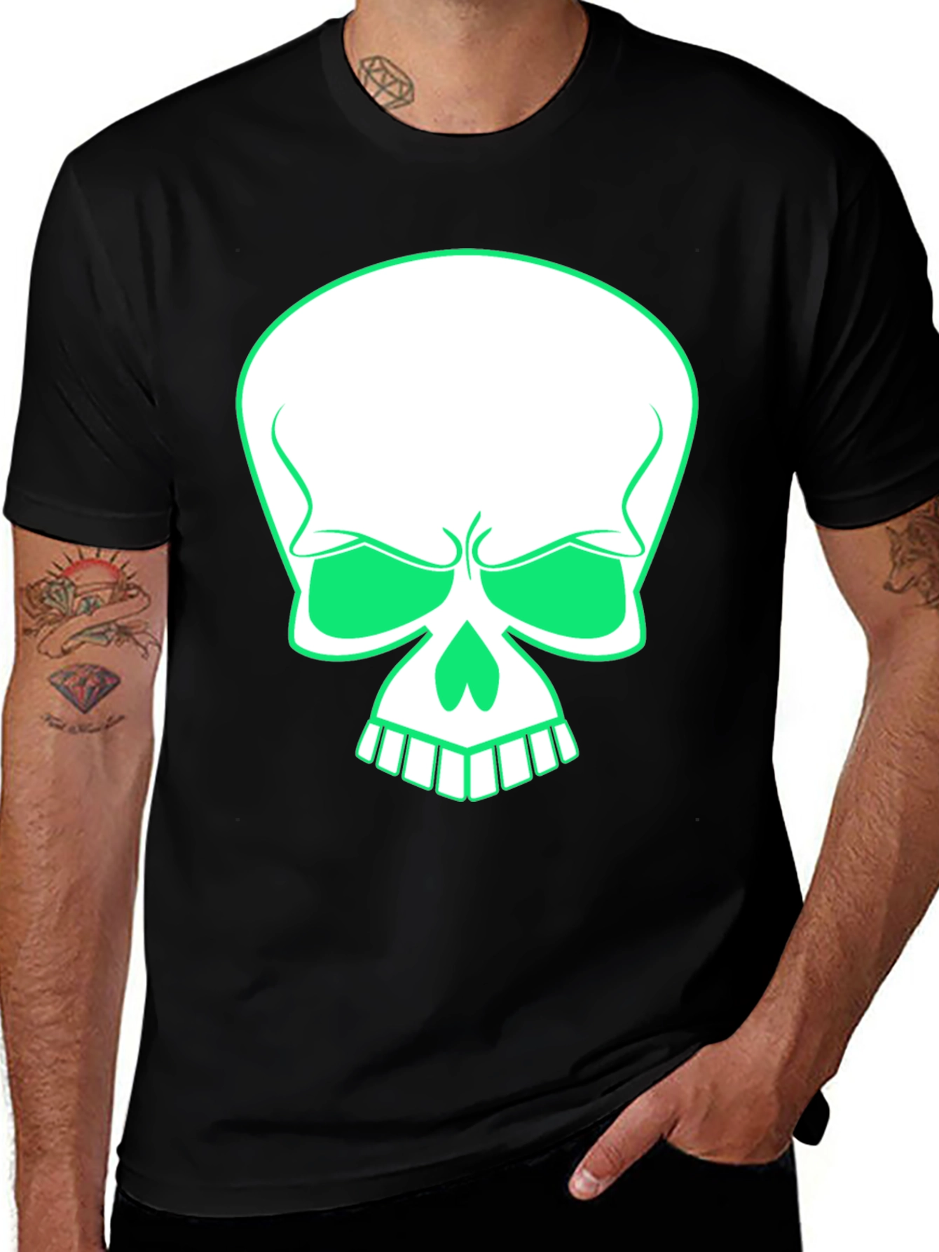 Variant 16 of Skull Graphic Tee - Men's Short Sleeve Black T-Shirt