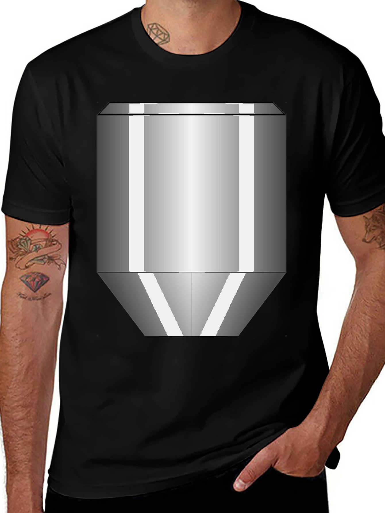 Variant 16 of Geometric Abstract Design Black Tee