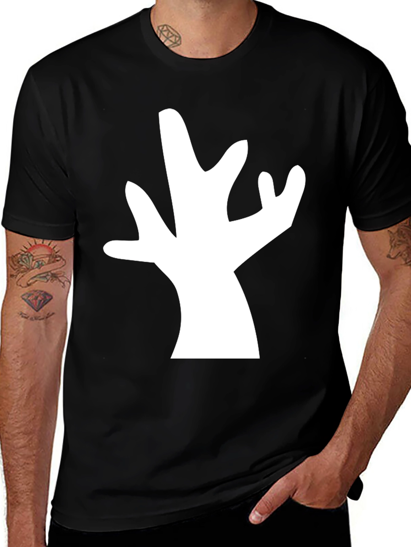 Variant 15 of Abstract Tree Graphic Black T-Shirt