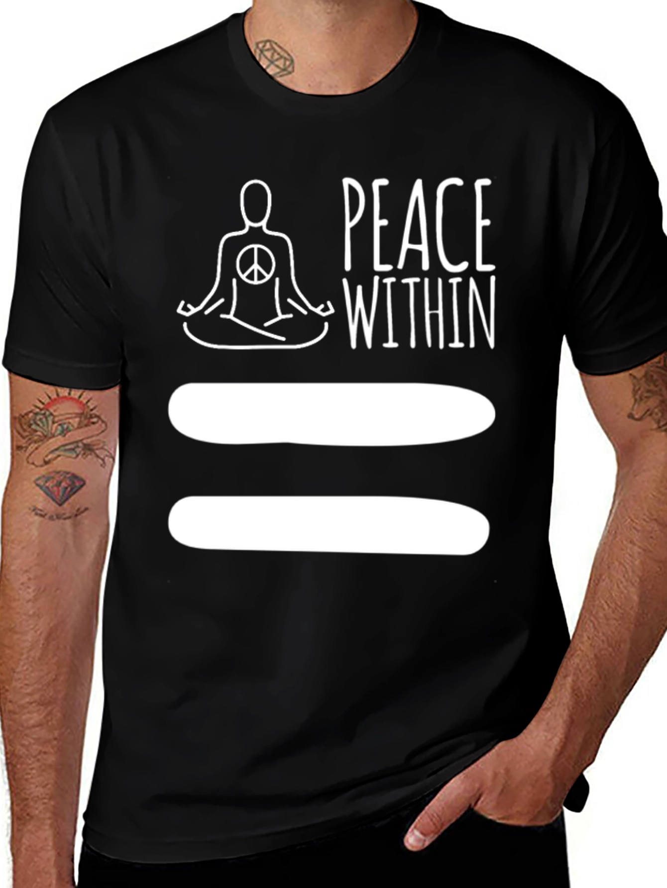 Peace Within Graphic Tee - Black Yoga T-Shirt