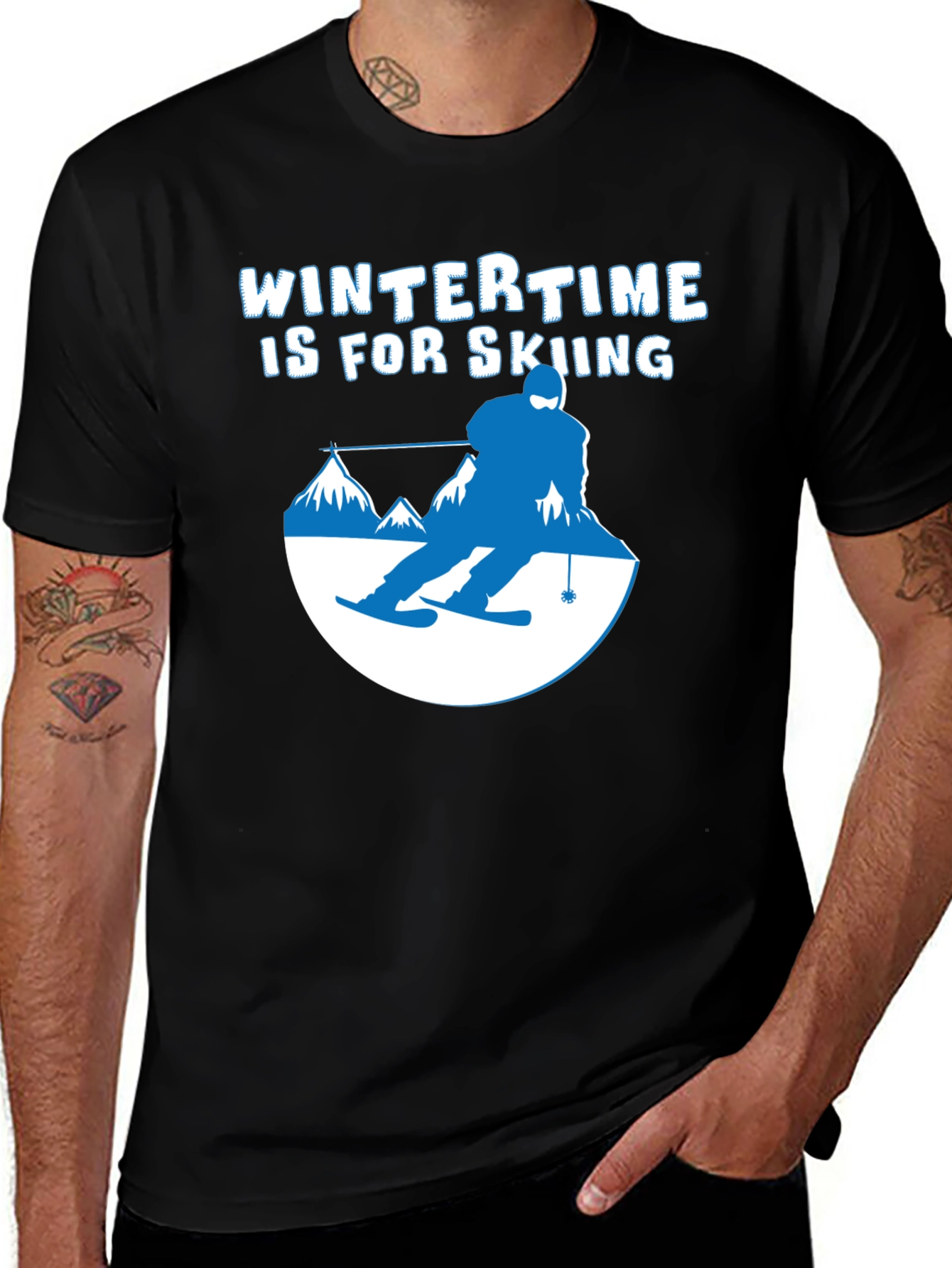 Variant 14 of Wintertime Skiing Graphic Tee