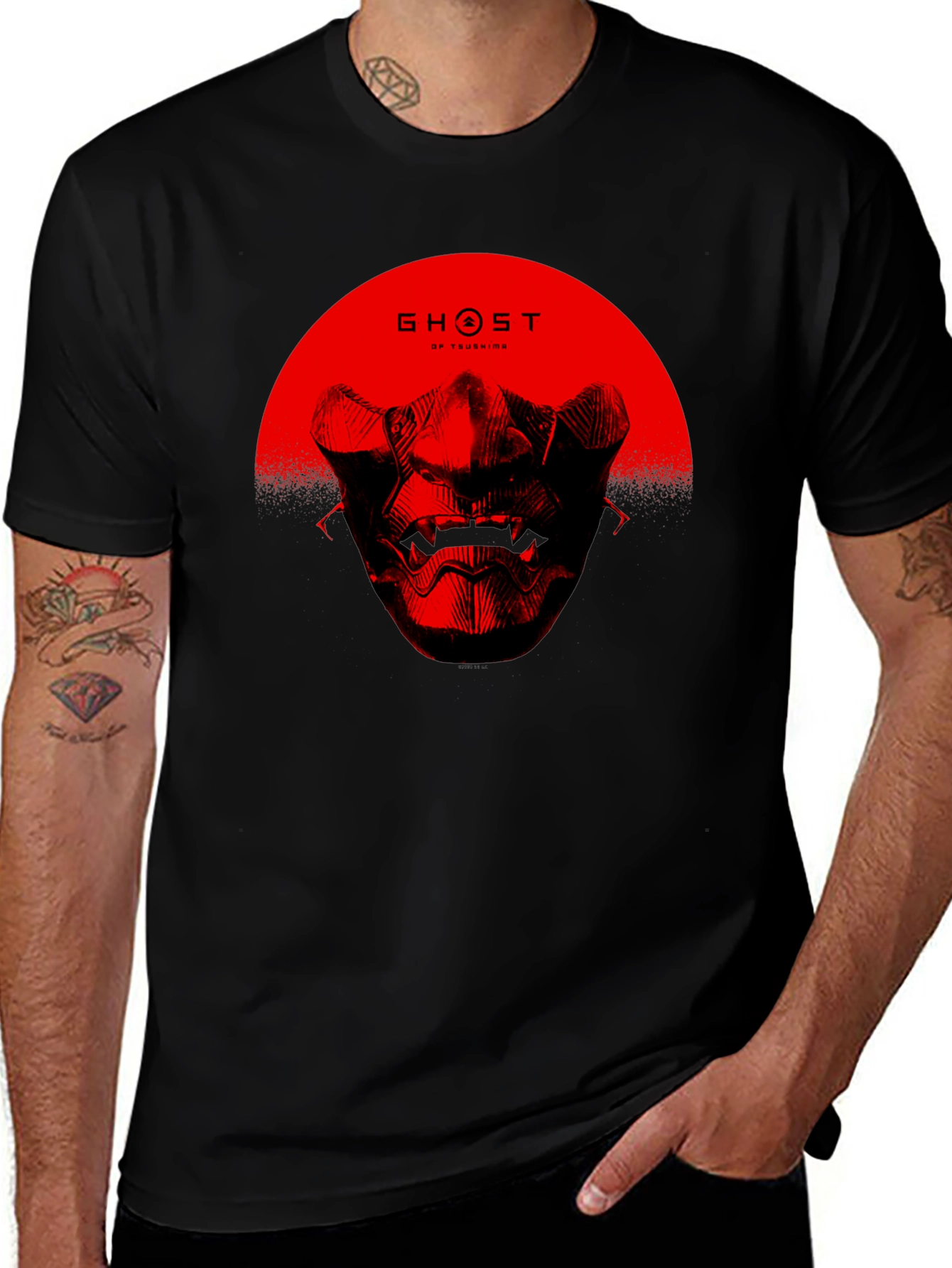 Ghost of Tsushima T-Shirt - Red Mask Graphic Tee
