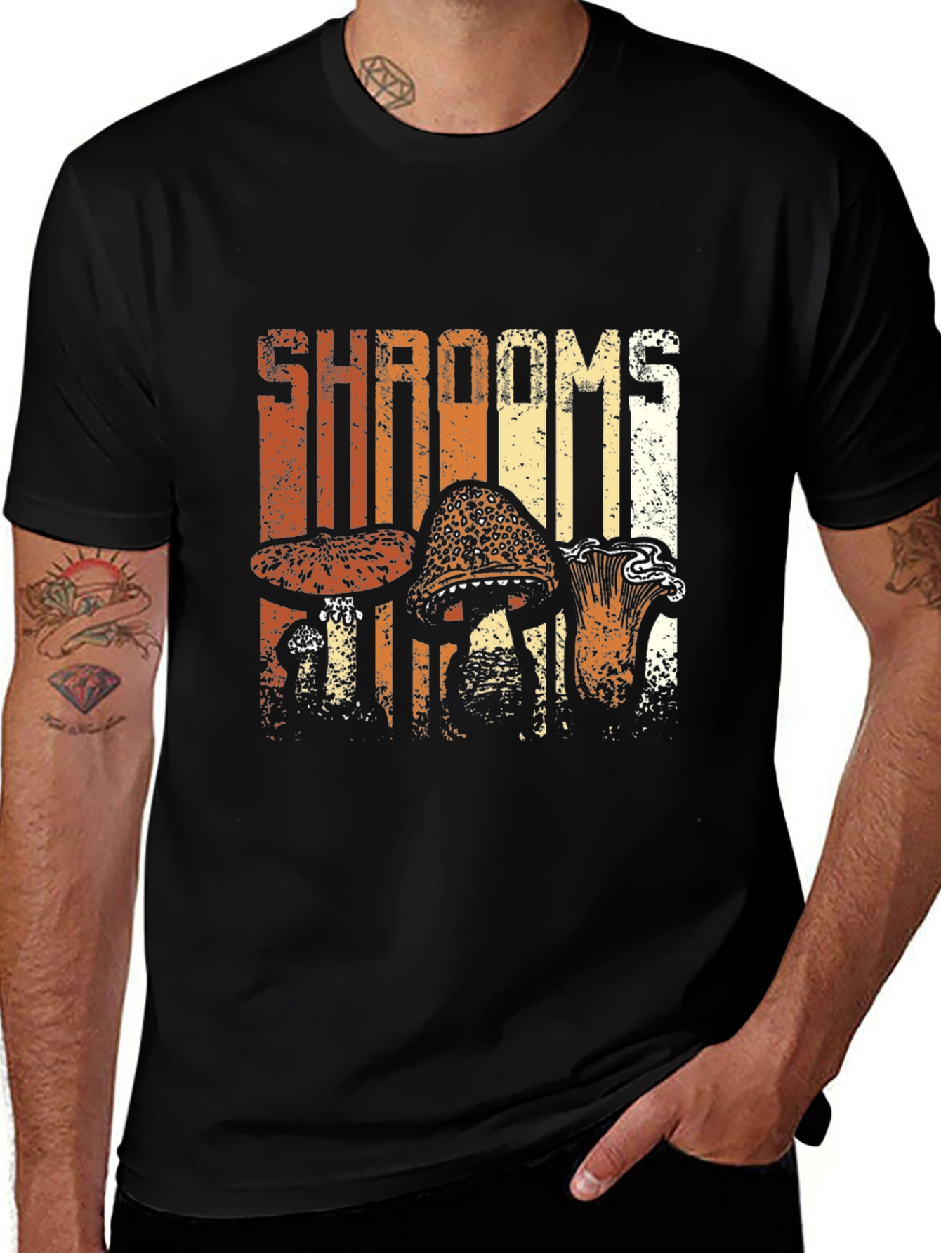 Variant 25 of Retro Shrooms Graphic Tee - Vintage Mushroom T-Shirt