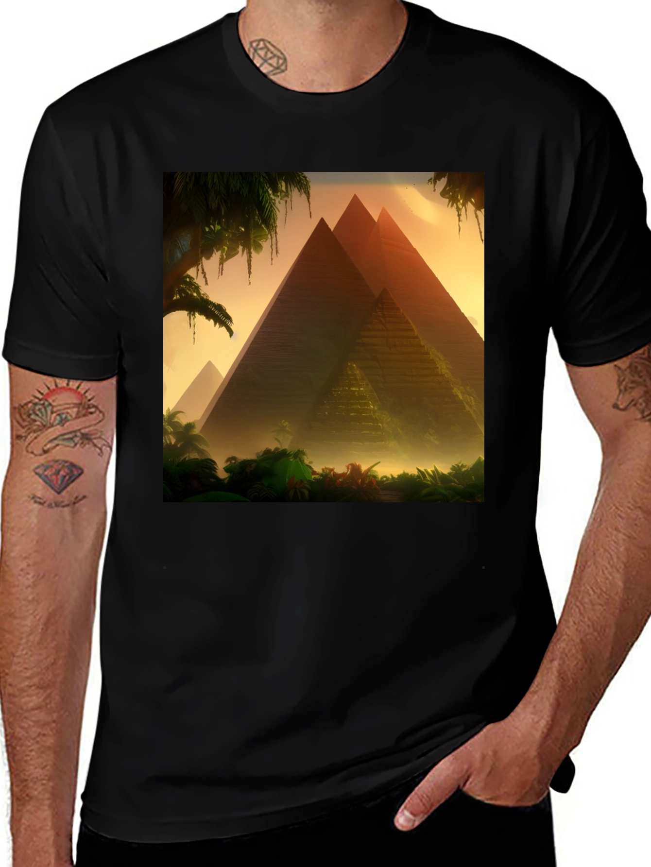 Variant 4 of Pyramid Graphic T-Shirt - Egypt Landscape Tee