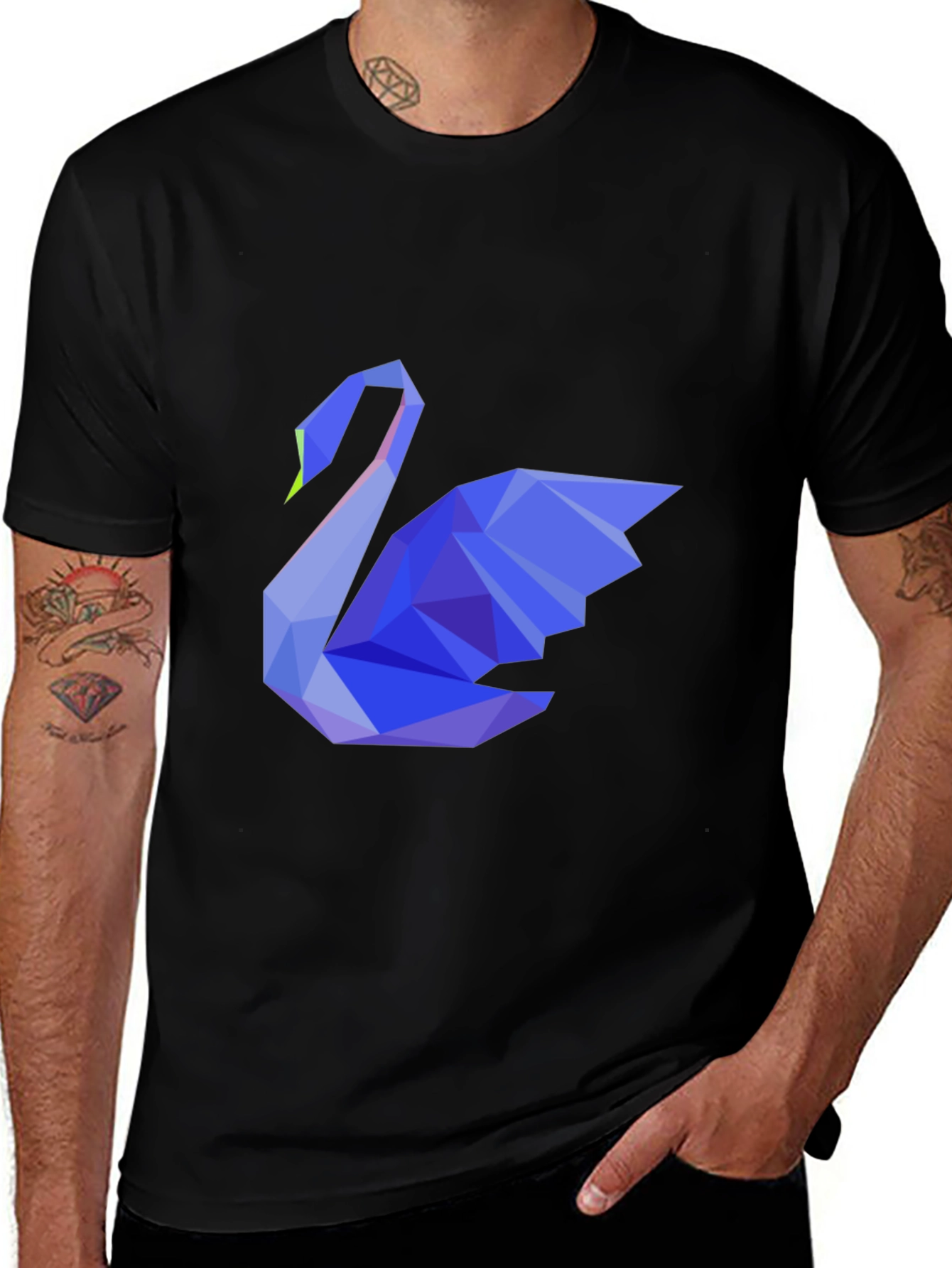 Variant 4 of Geometric Swan Graphic Tee - Modern Stylish Design