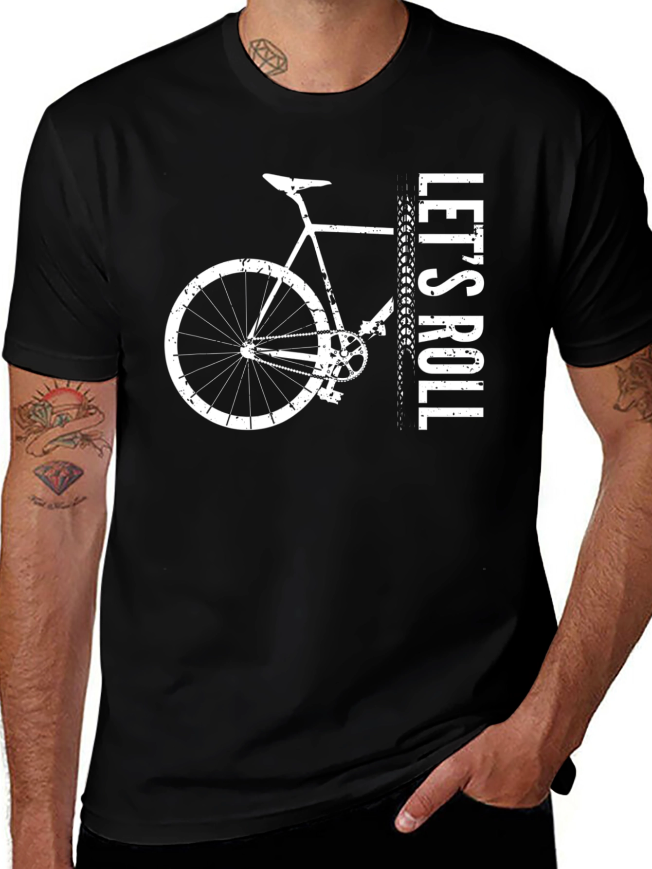 Variant 5 of Let's Roll Bike Graphic T-Shirt - Black