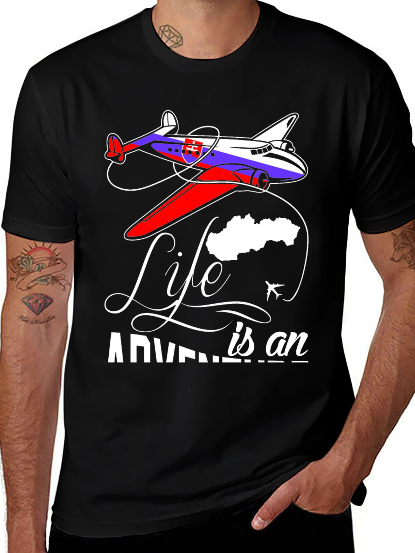 Variant 9 of Life is an Adventure Plane Graphic T-Shirt