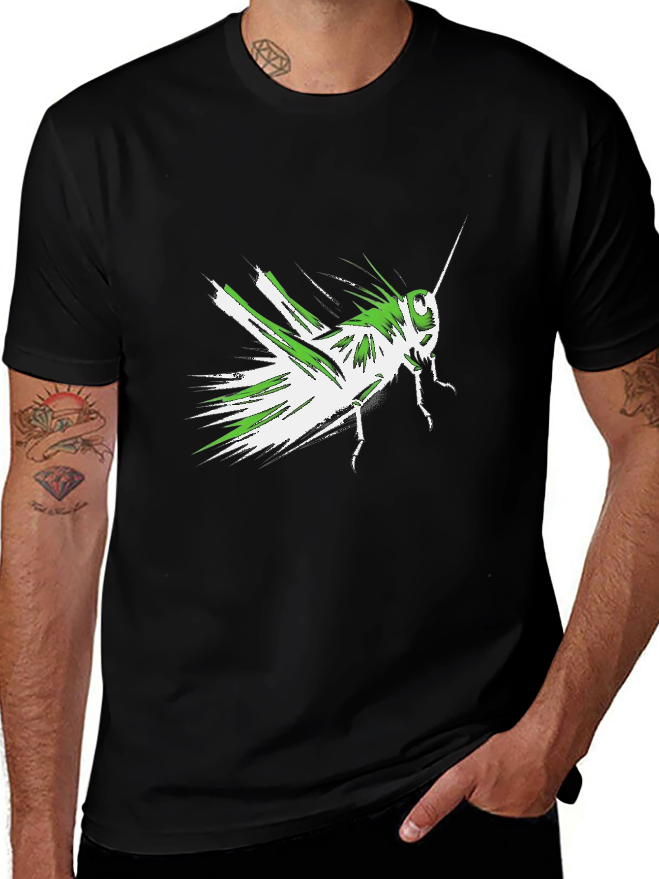 Grasshopper Graphic Tee - Stylish Men's Black T-Shirt
