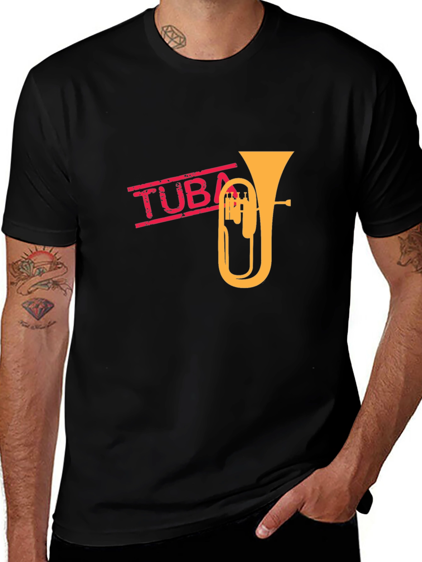 Variant 23 of Tuba Graphic Tee - Music Lover's Black T-Shirt