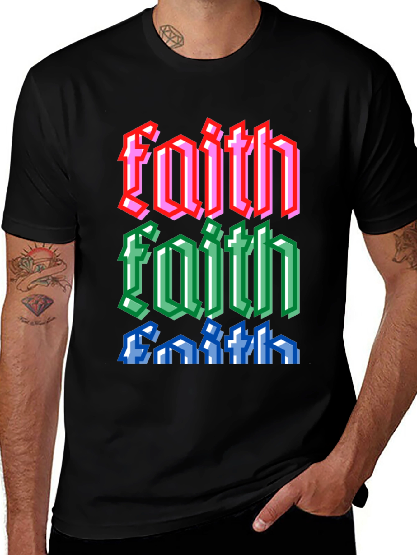 Variant 6 of Faith Pixel Art Graphic Tee