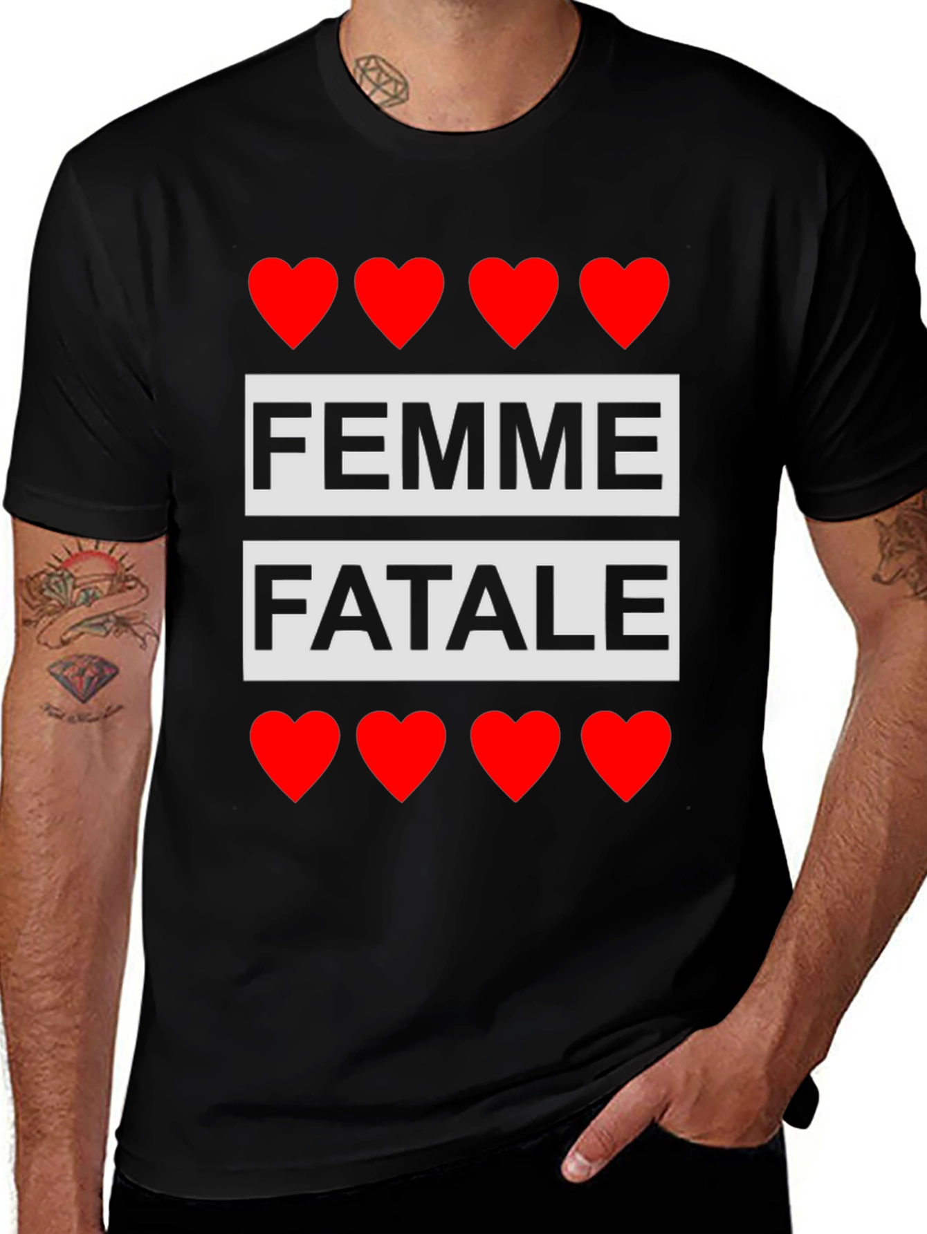 Variant 5 of Femme Fatale Graphic Tee - Heart Design