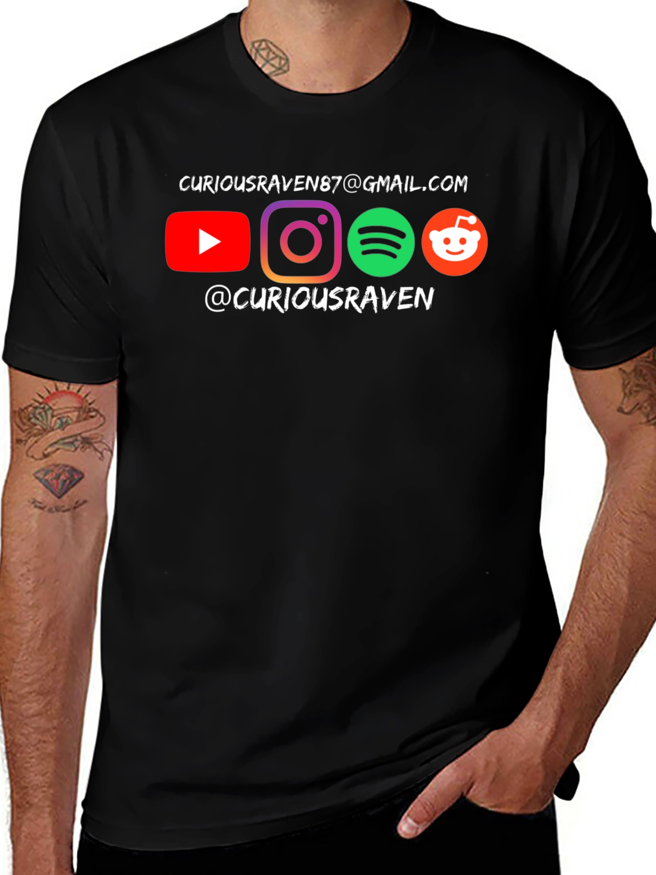 Curious Raven Social Media T-Shirt