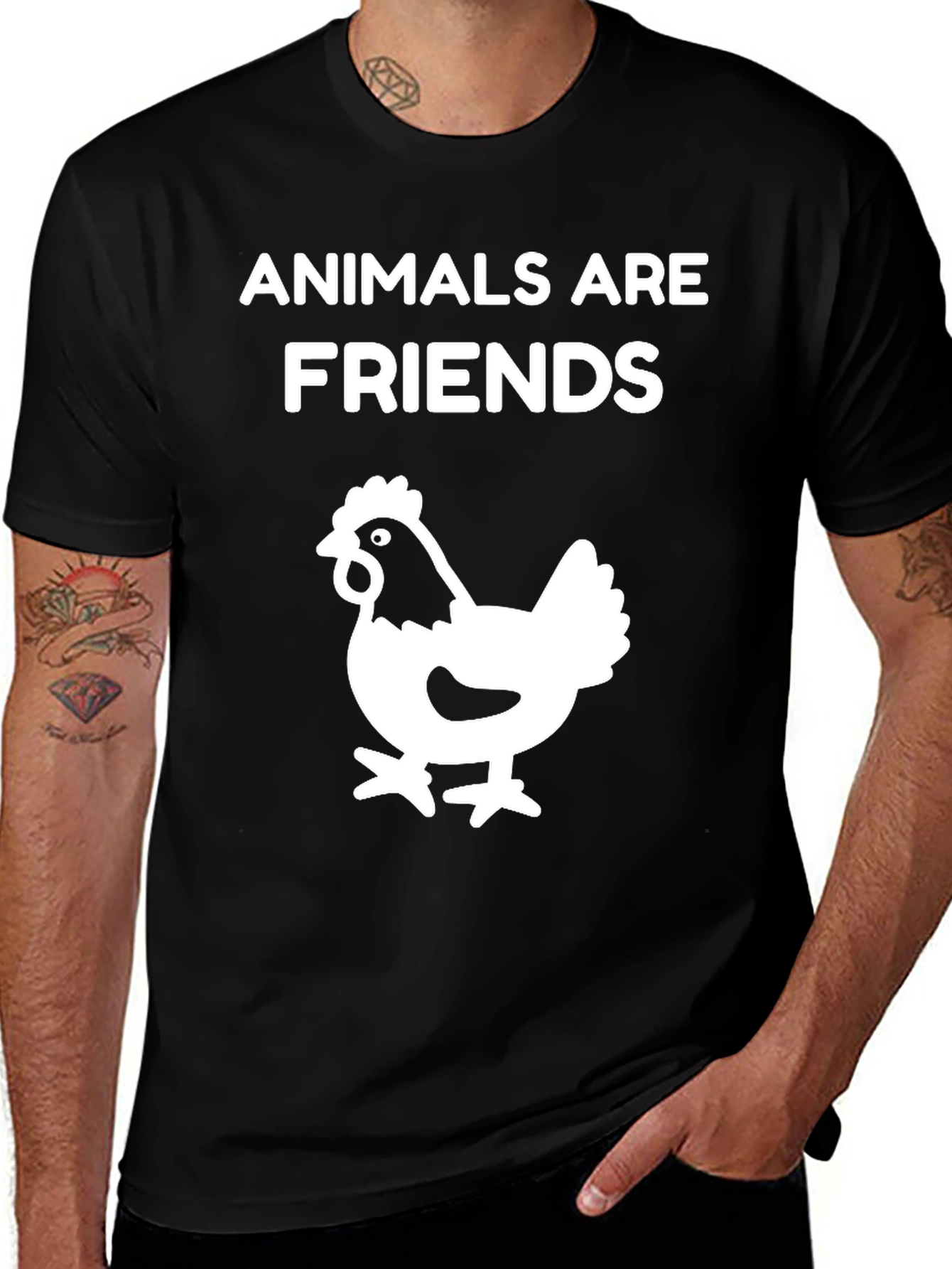 Variant 24 of Animals are Friends Black T-Shirt