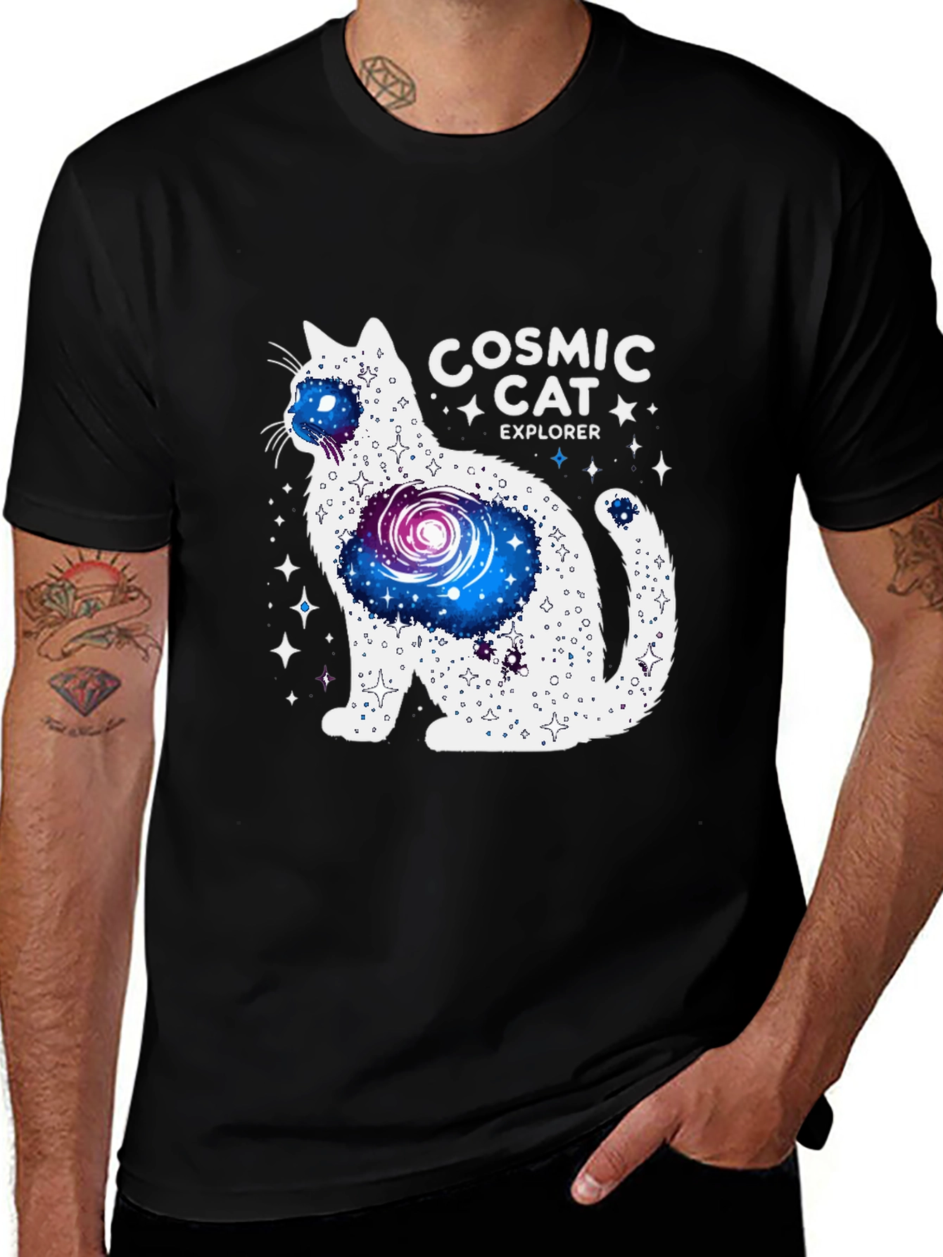 Cosmic Cat Explorer Graphic Tee - Stylish & Unique