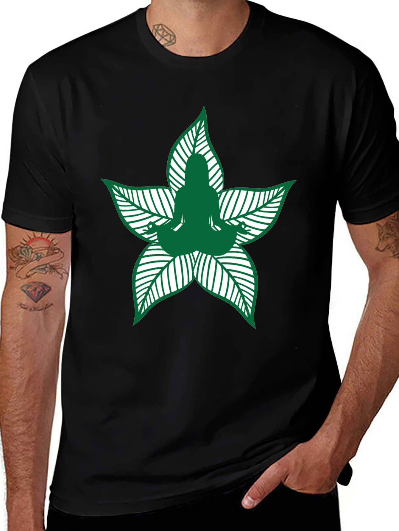 Yoga Leaf T-Shirt - Meditation Tee