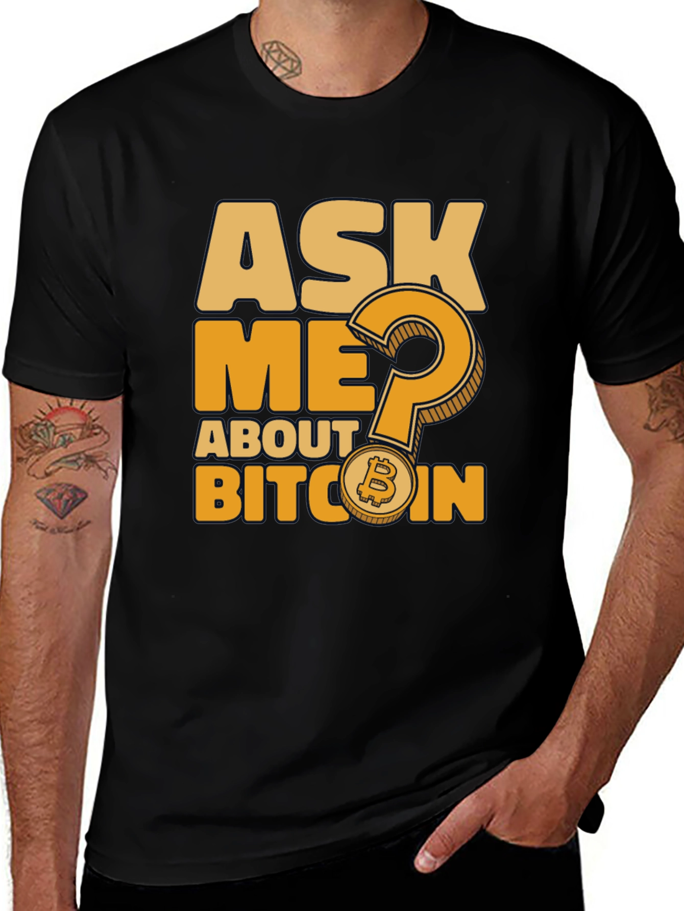 Ask Me About Bitcoin Black T-Shirt