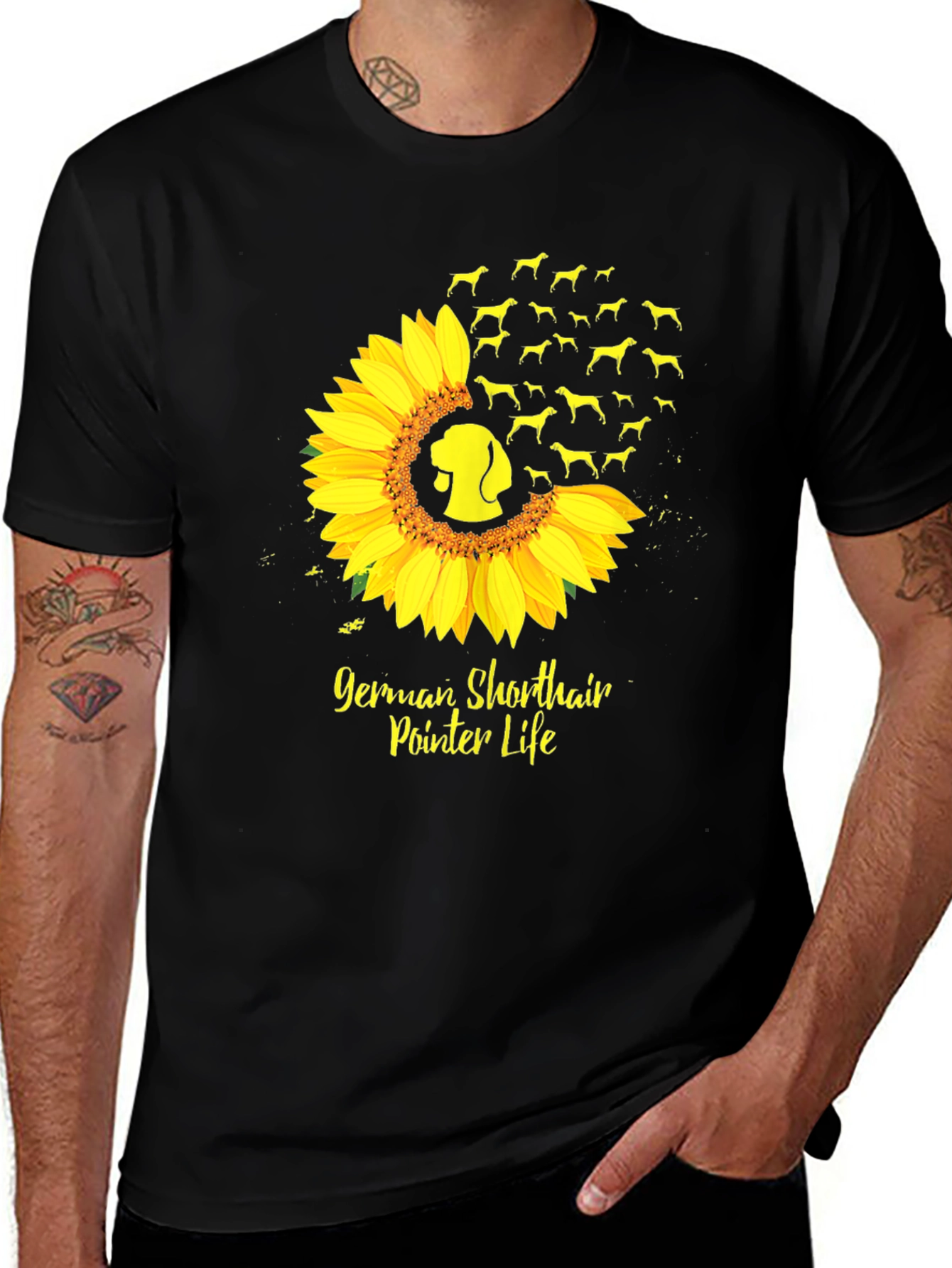 Variant 13 of German Shorthair Pointer Sunflower T-Shirt