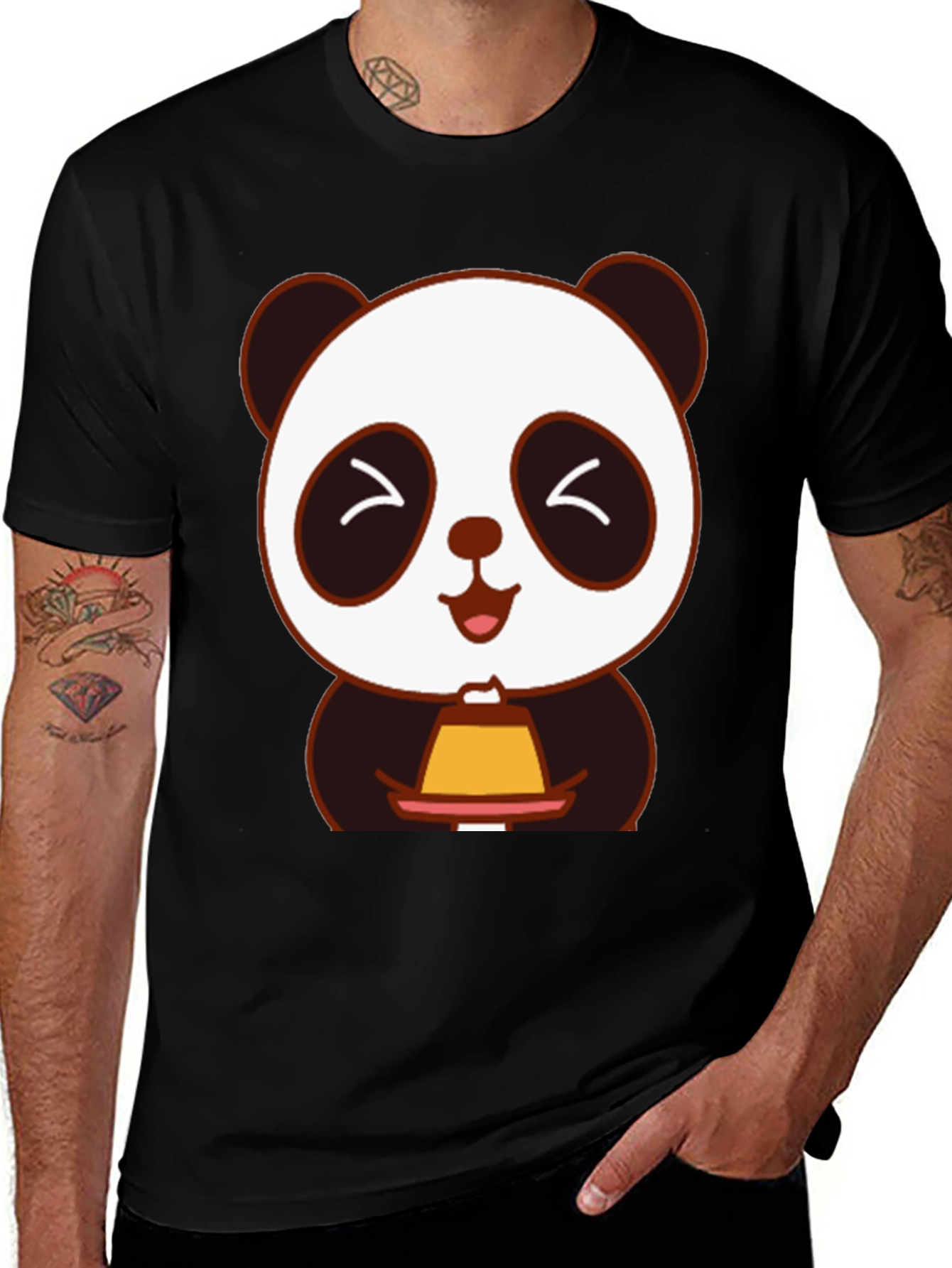 Variant 20 of Cute Panda Holding Dessert T-Shirt