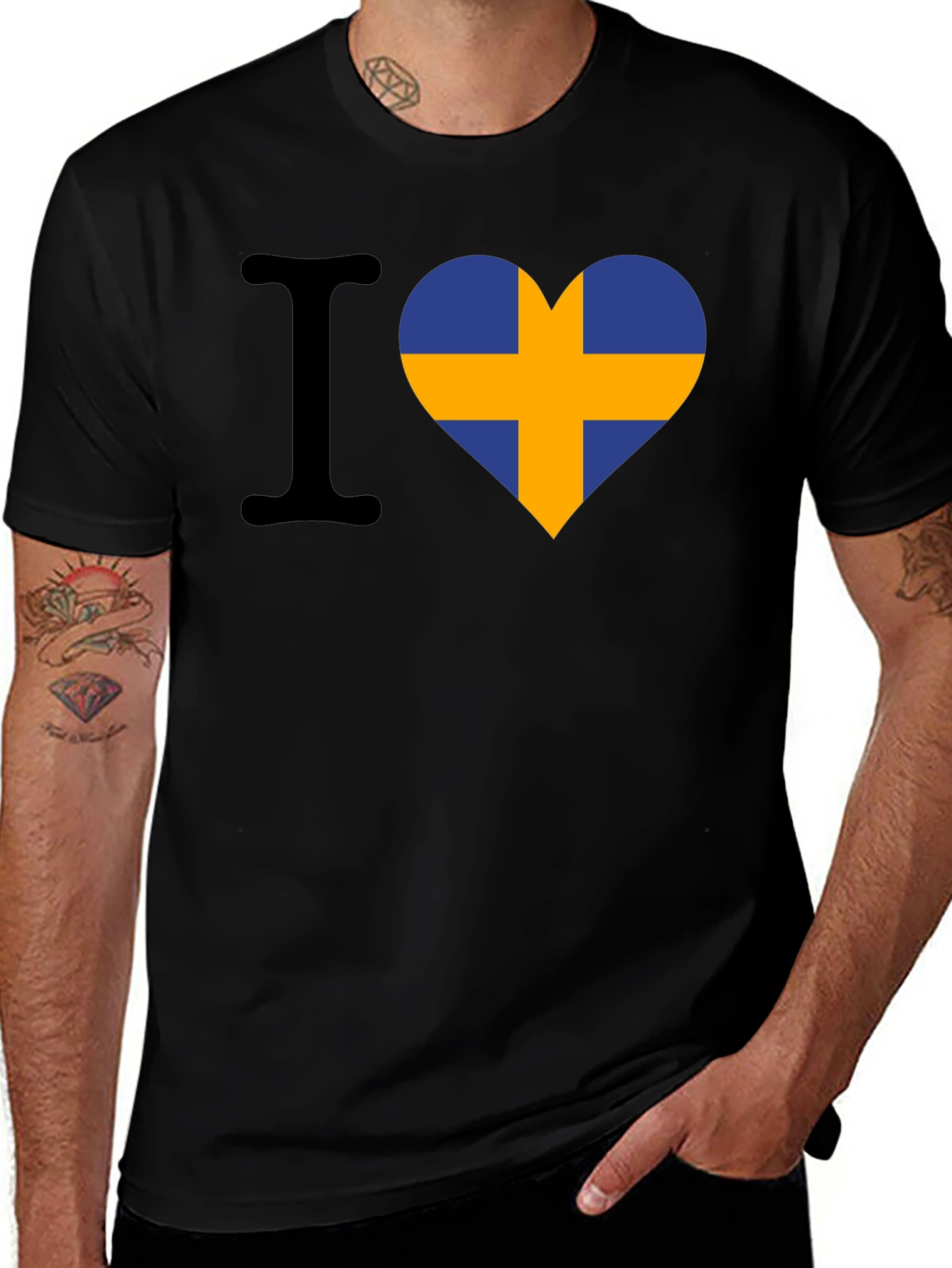 I Love Sweden T-Shirt - Swedish Flag Heart Tee
