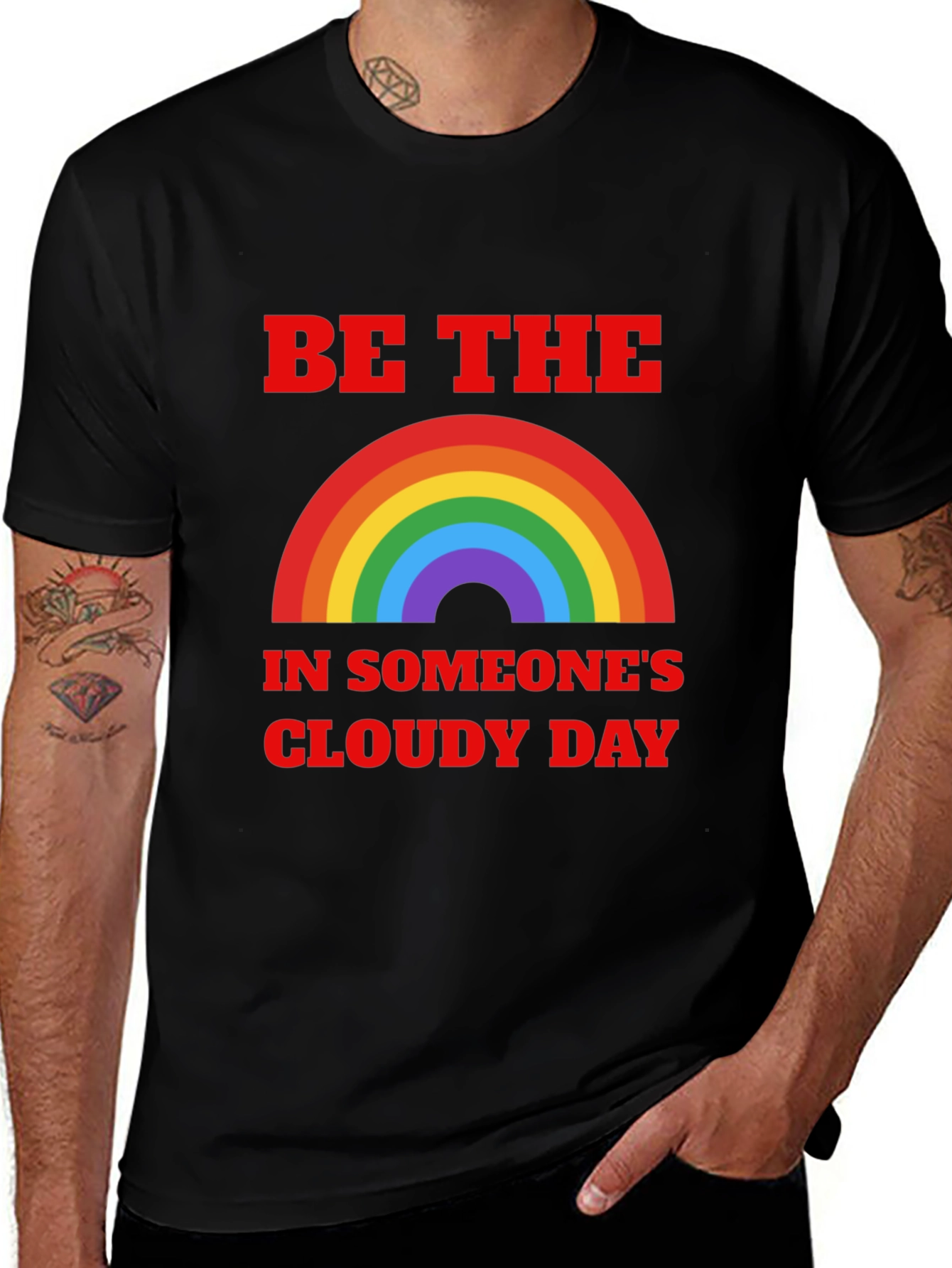 Variant 10 of Be The Rainbow T-Shirt | Positive Vibes Graphic Tee