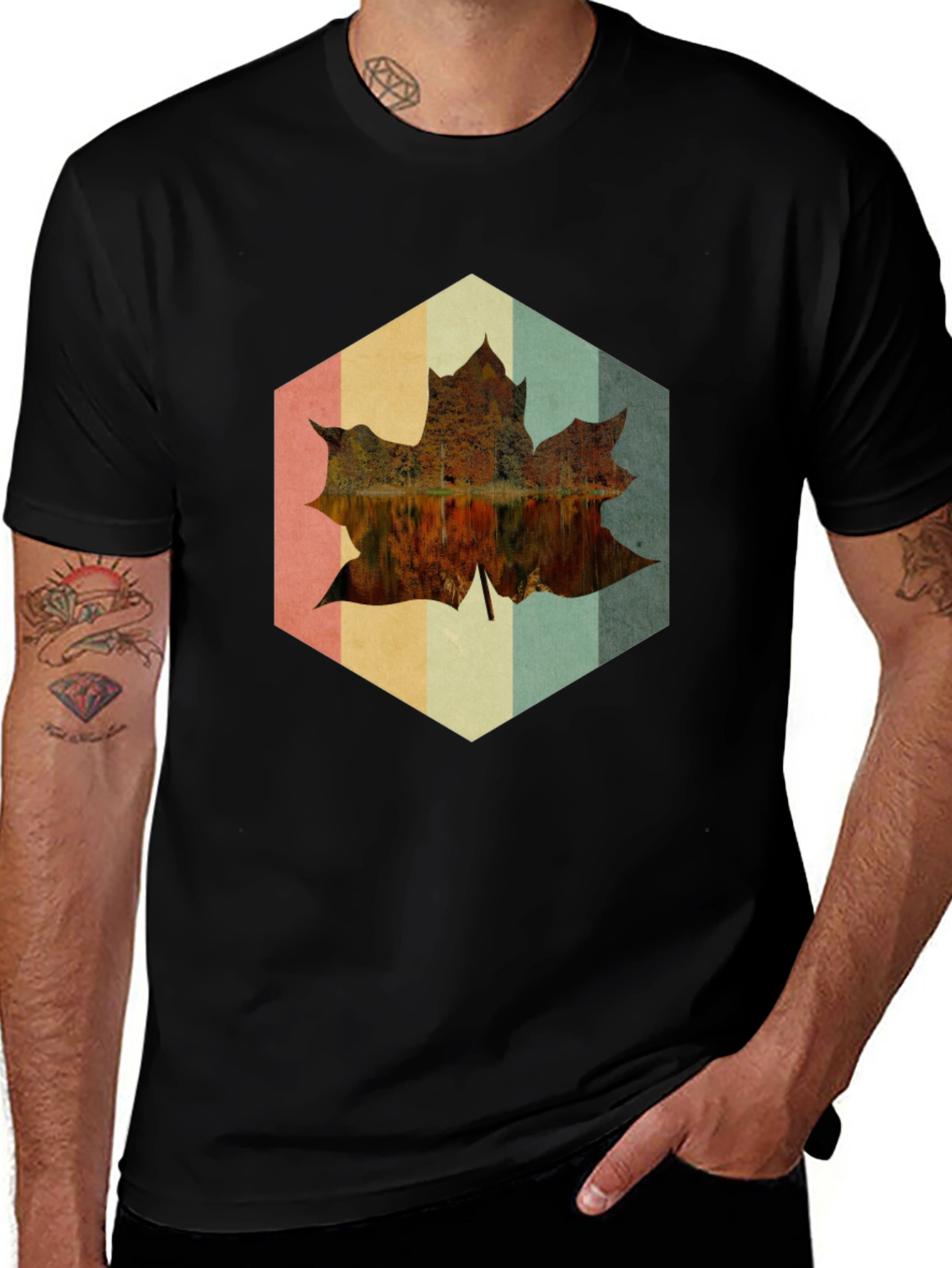 Variant 6 of Retro Maple Leaf Graphic Tee - Autumn Style