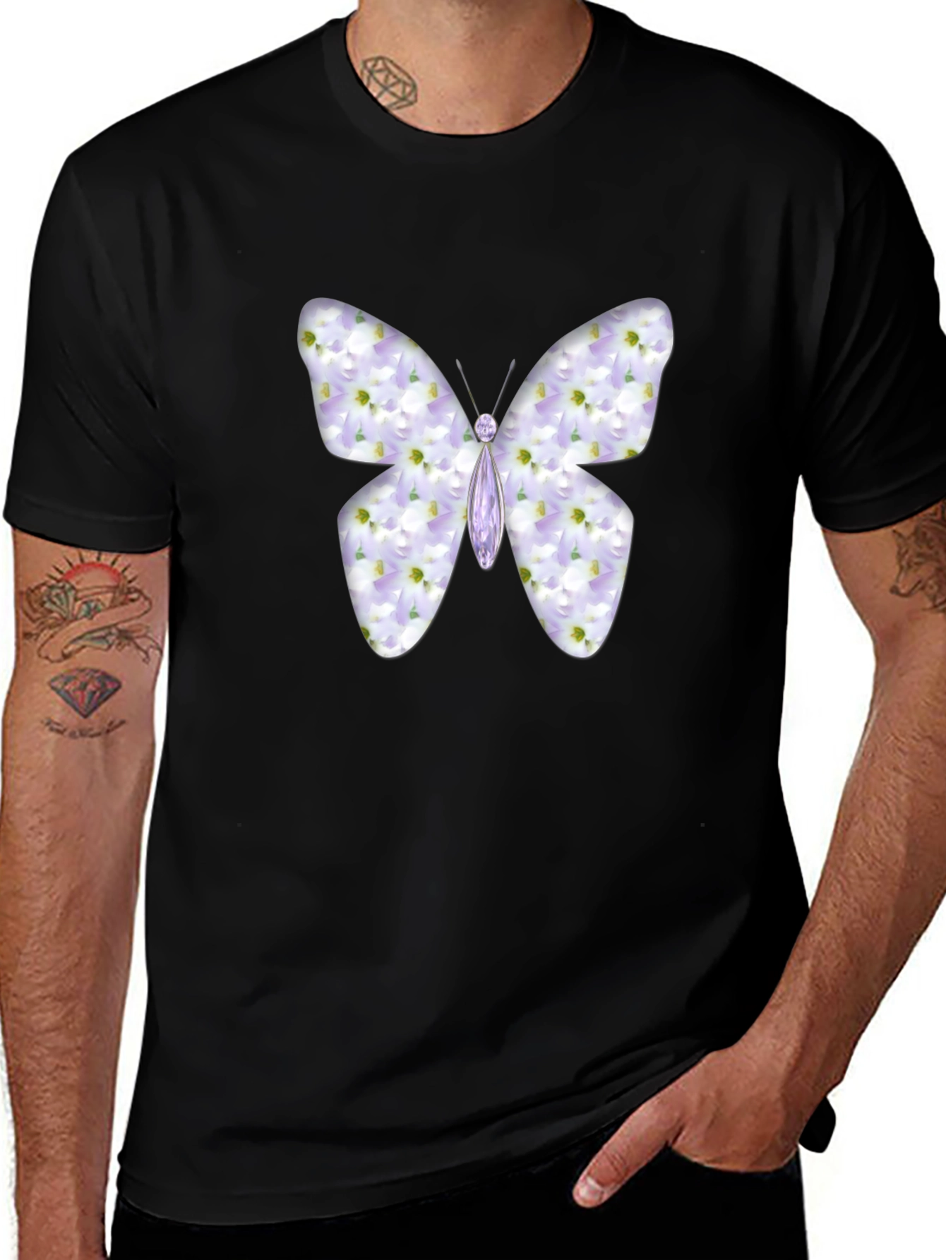 Butterfly Graphic Black T-Shirt