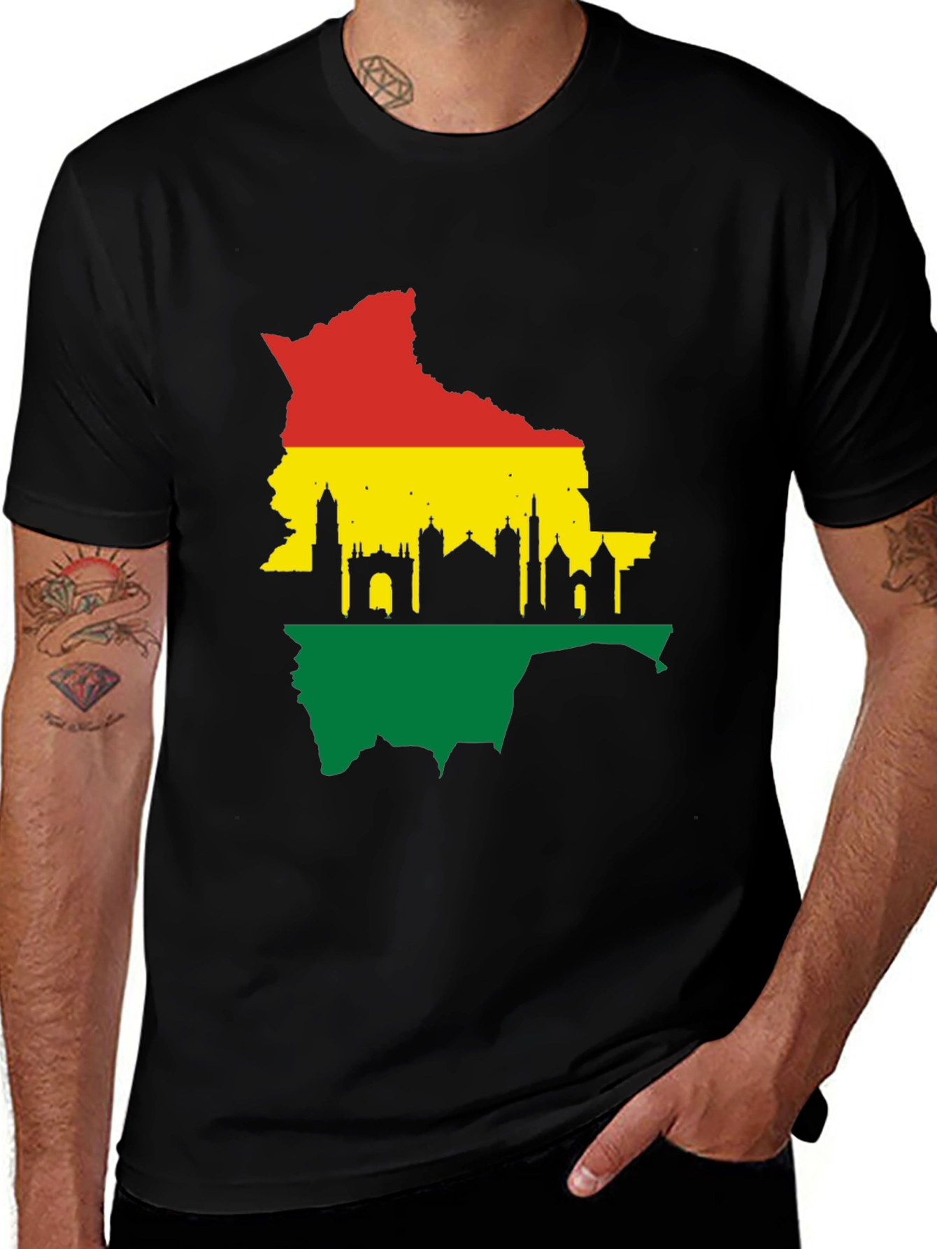 Bolivia Flag Skyline Graphic T-Shirt