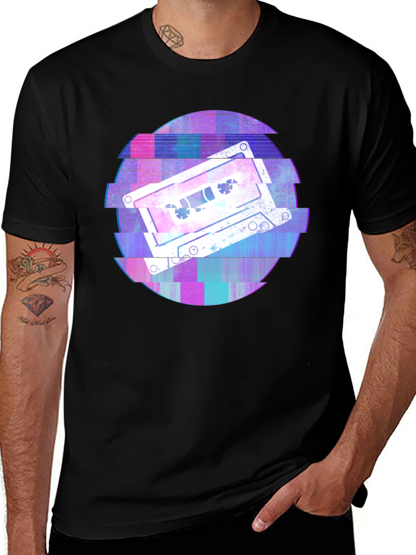Variant 19 of Retro Cassette Glitch T-Shirt - Classic Style