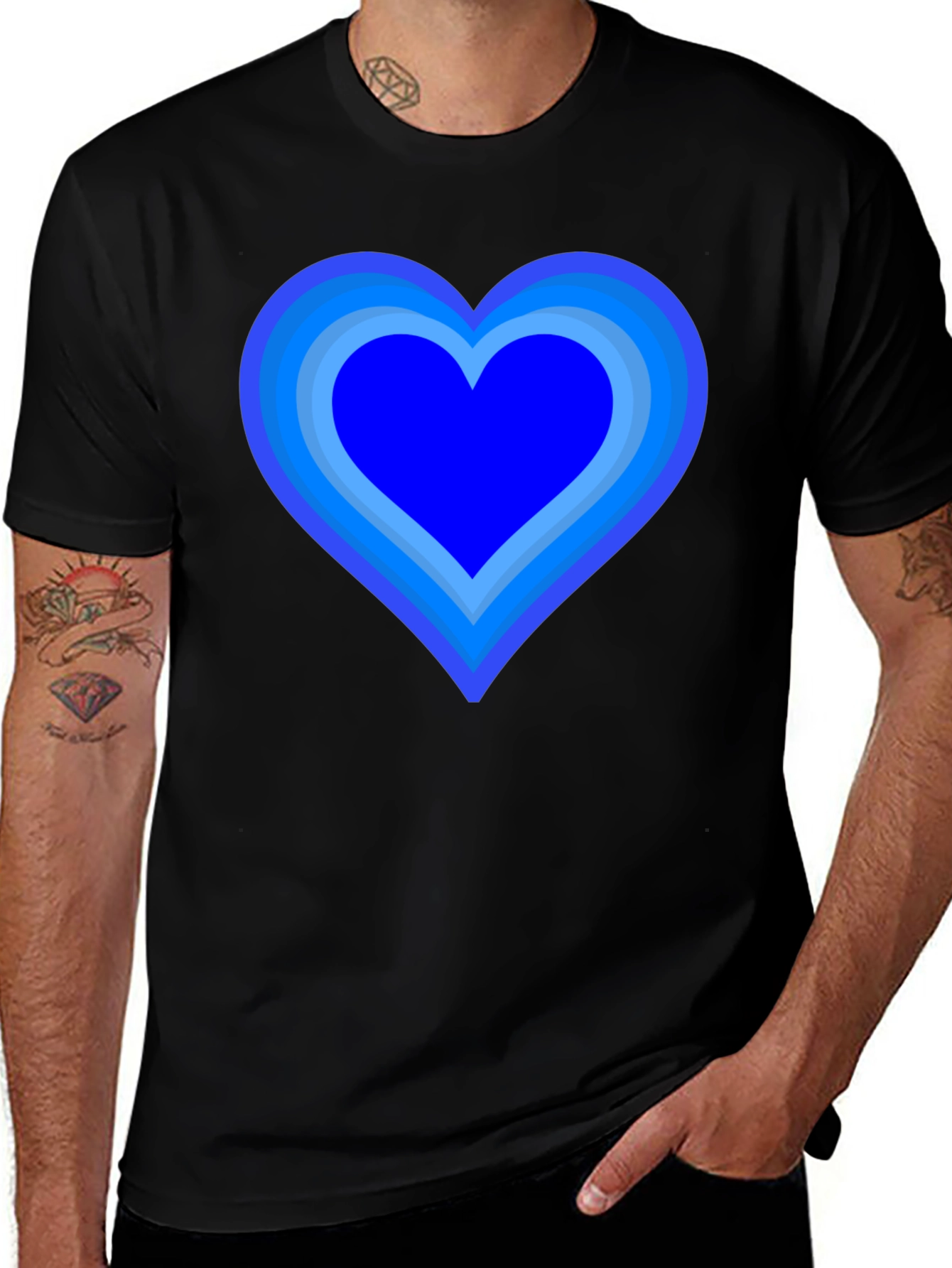 Variant 10 of Heart Graphic Black T-Shirt