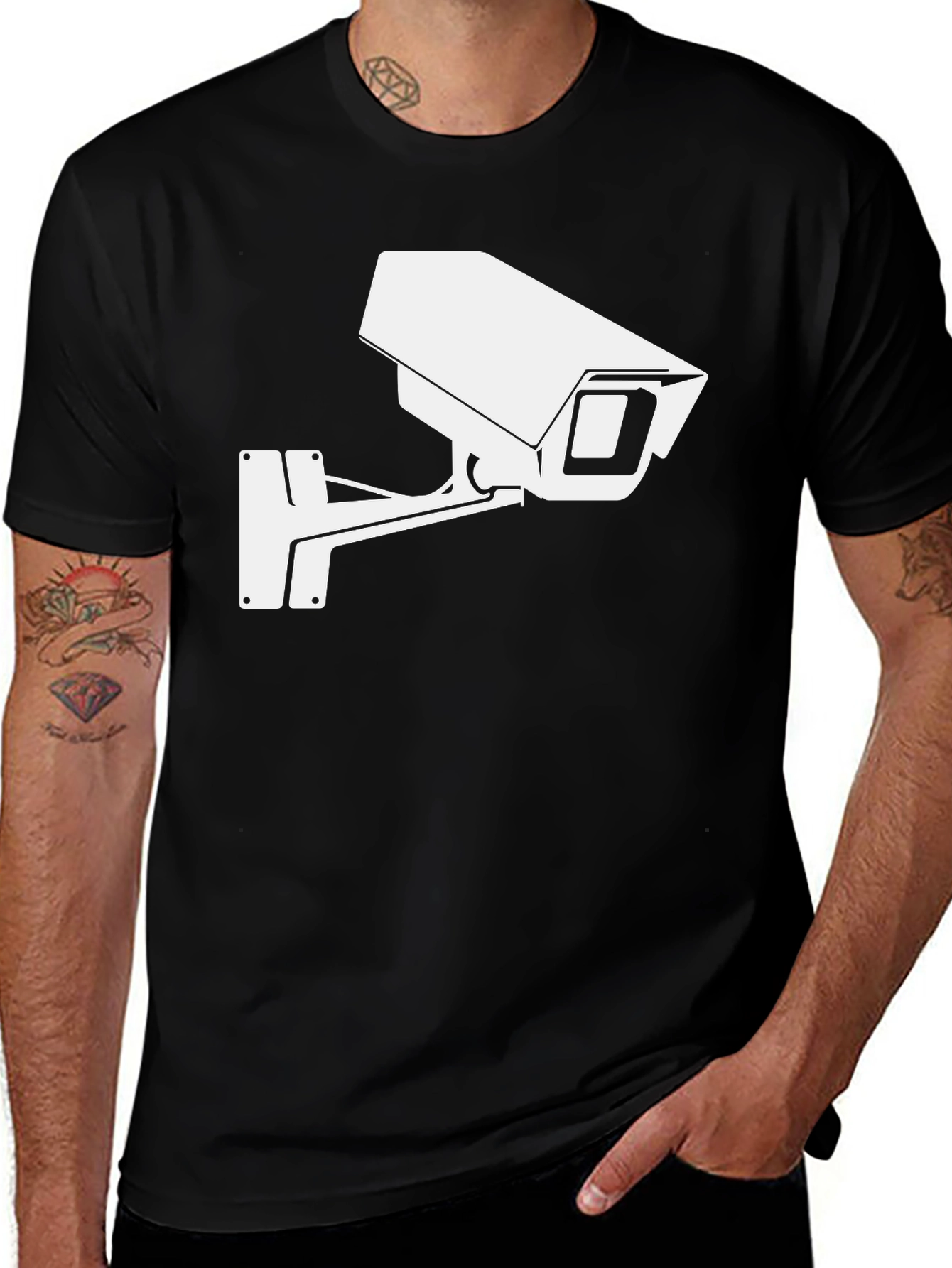 Variant 24 of Surveillance Camera Graphic Tee - Black
