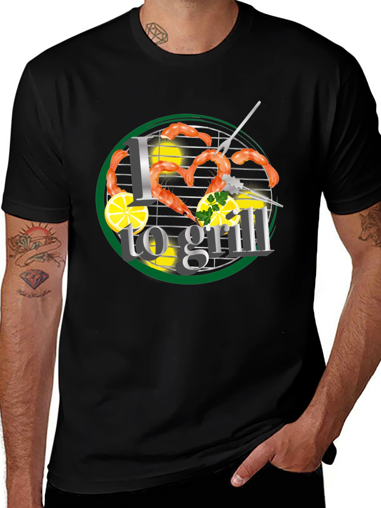 I Heart to Grill Graphic T-Shirt - Food Lover's Tee