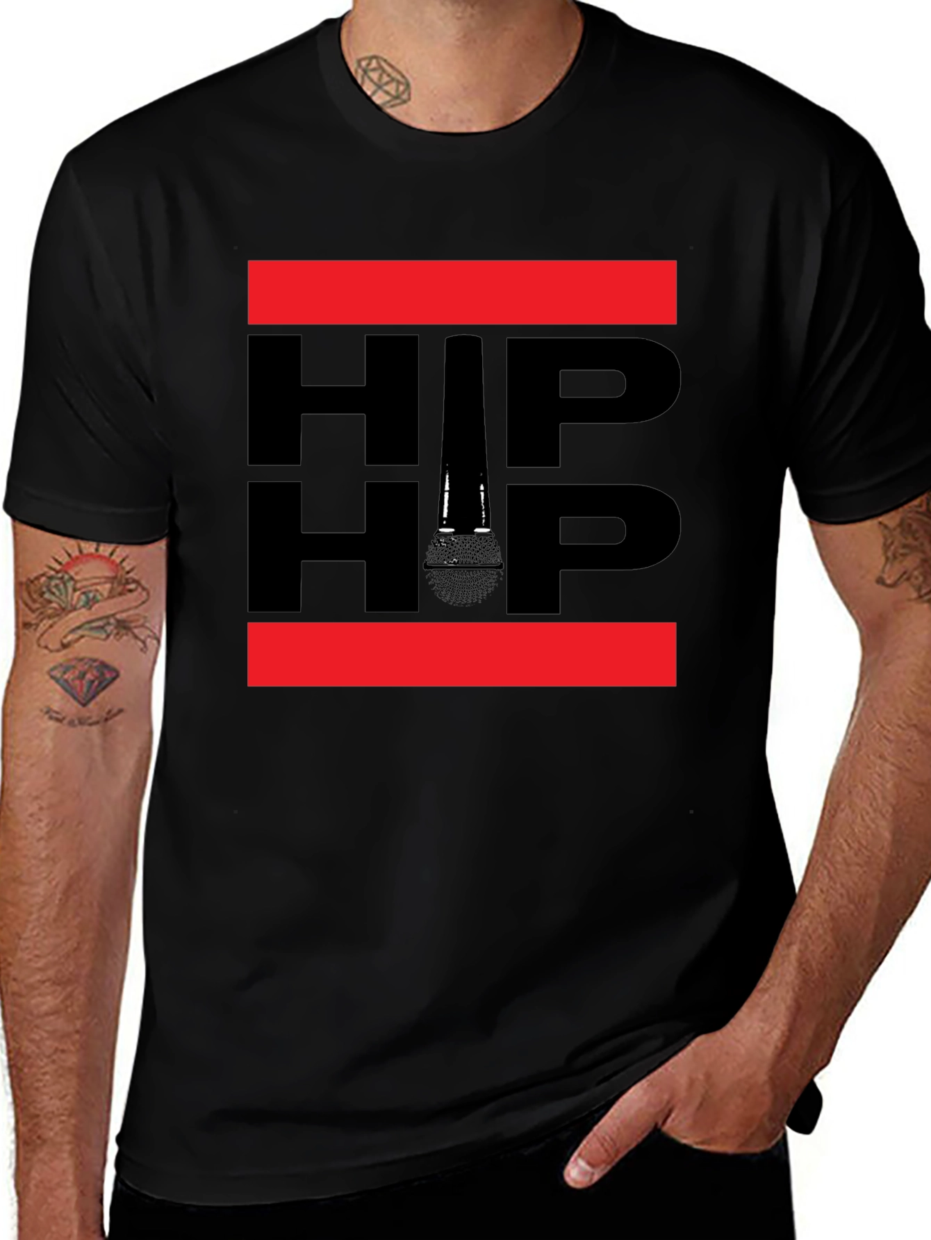 Variant 9 of Hip Hop Microphone Graphic T-Shirt - Music Inspired Tee