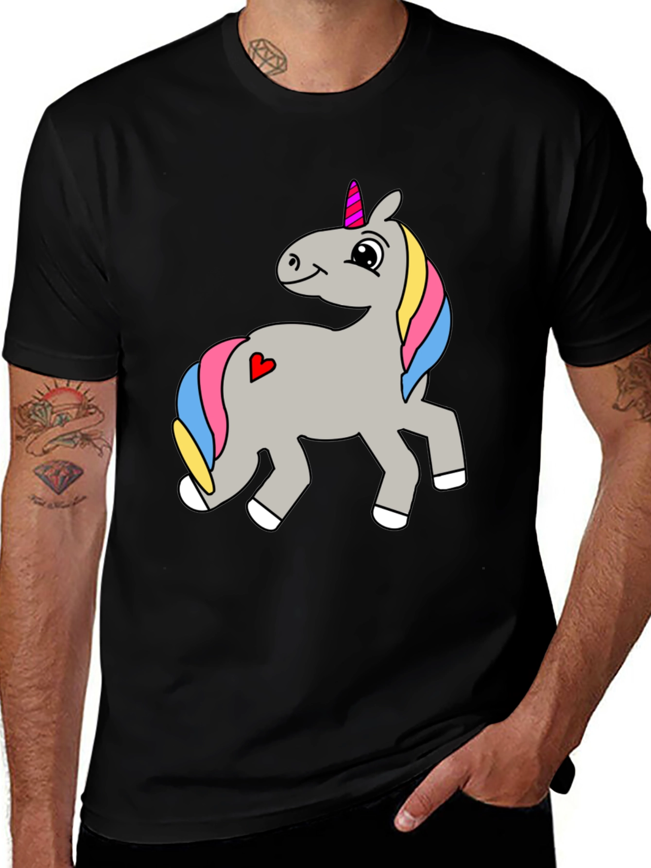 Variant 18 of Men's Black Unicorn Graphic T-Shirt