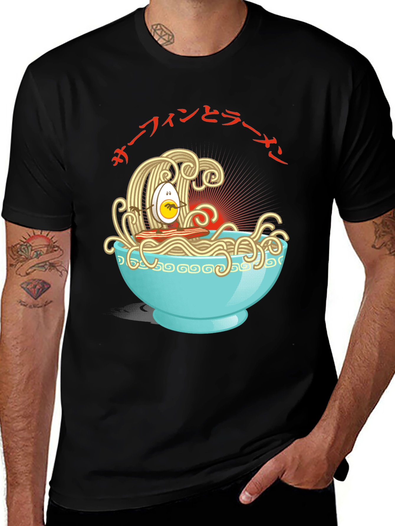 Variant 6 of Ramen Surfing Egg Graphic Tee