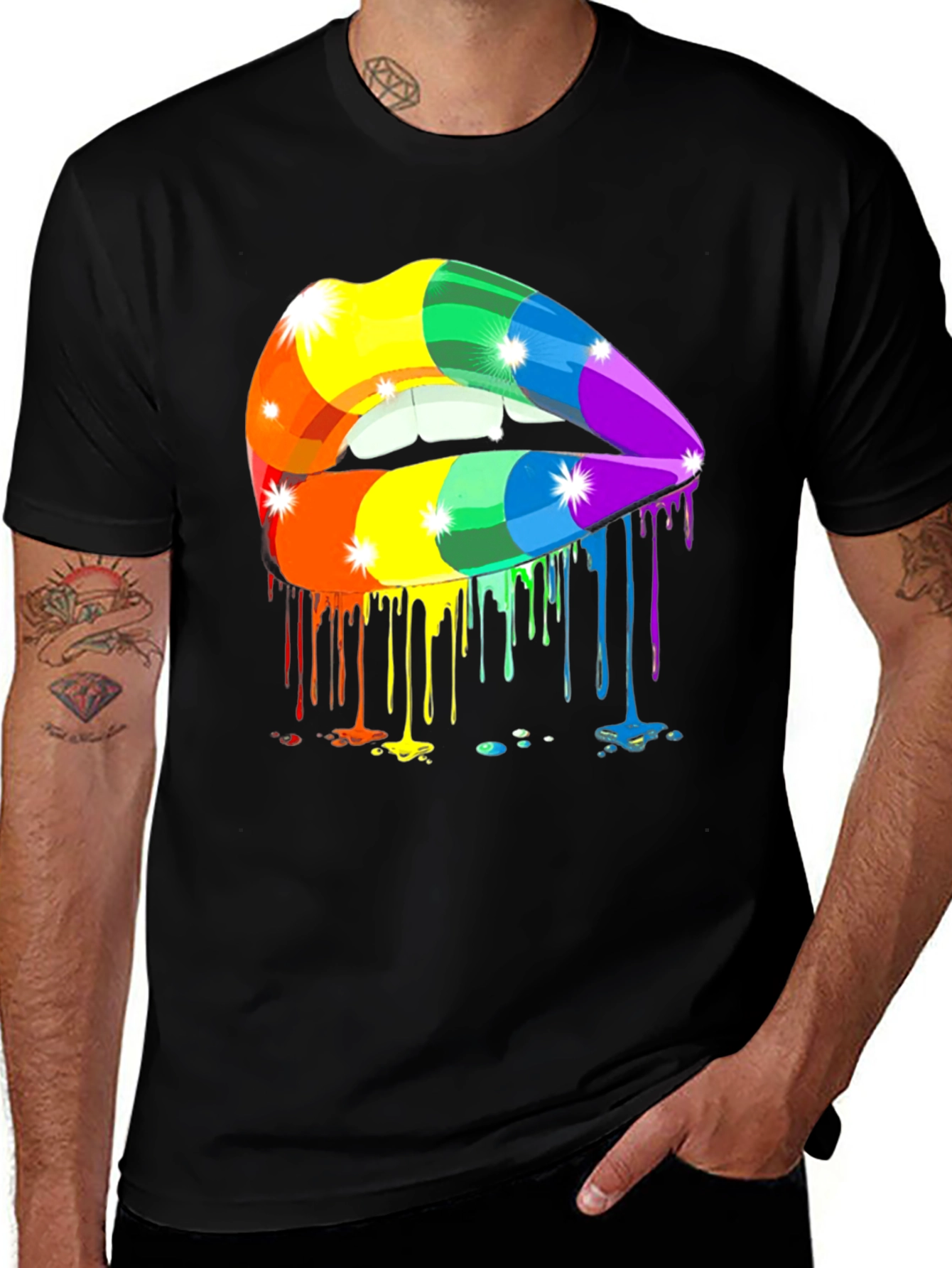 Variant 15 of Rainbow Lips Graphic Tee - LGBTQ+ Pride Shirt
