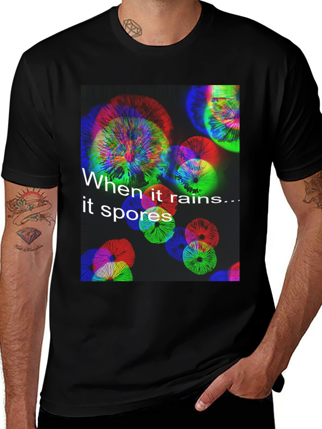 Variant 2 of When It Rains It Spores Graphic T-Shirt