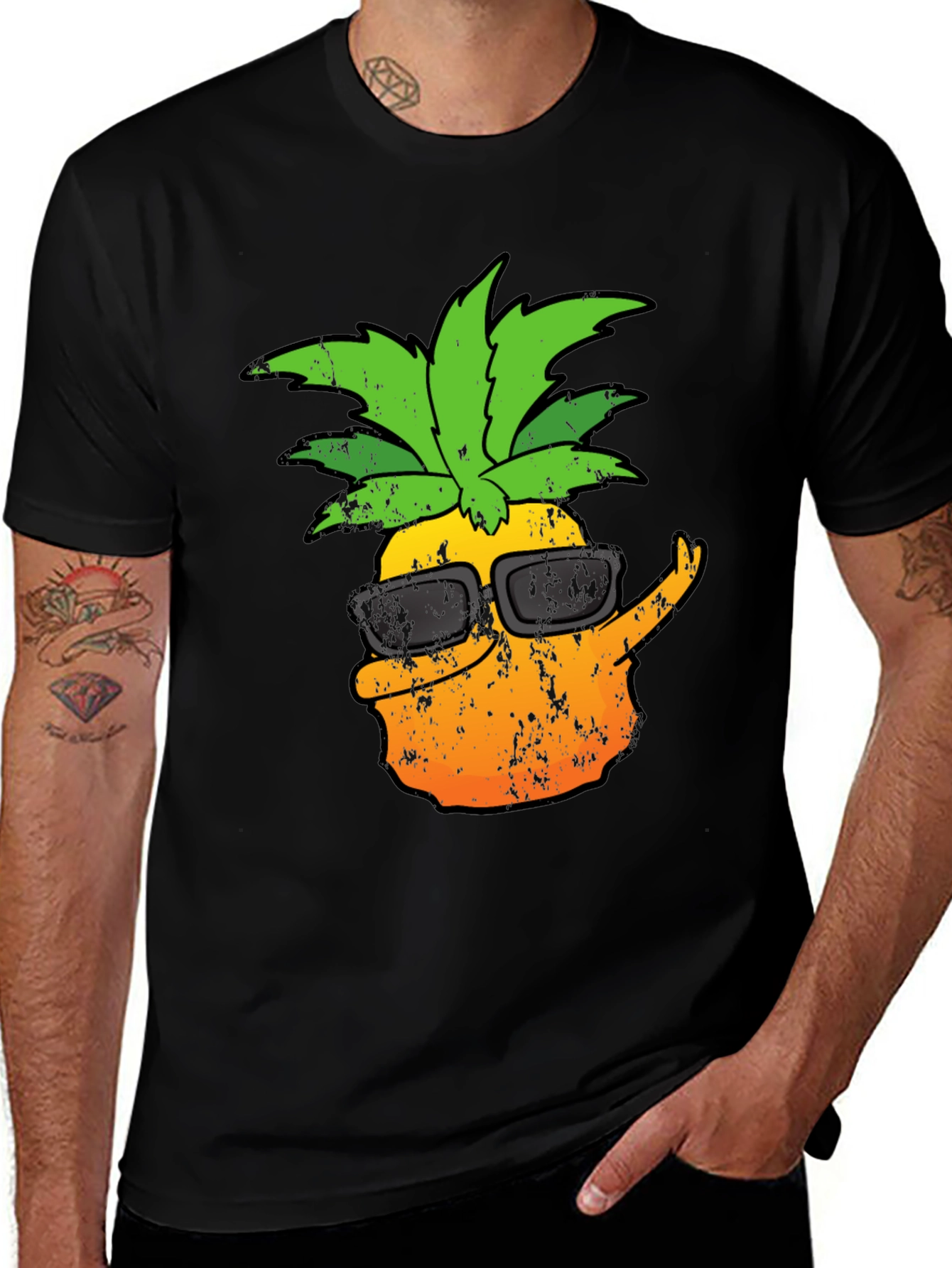Variant 11 of Dabbing Pineapple Graphic Tee - Cool Summer Vibes
