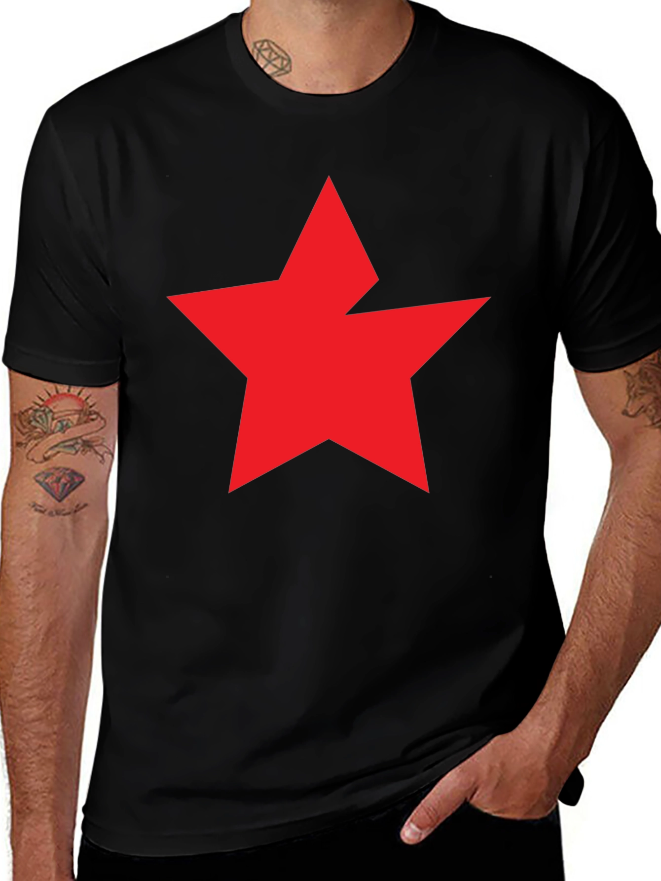Variant 28 of Bold Red Star Graphic T-Shirt