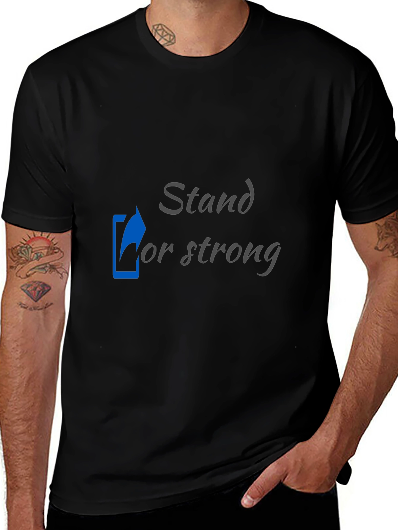 Variant 9 of Stand for Strong Black Graphic T-Shirt
